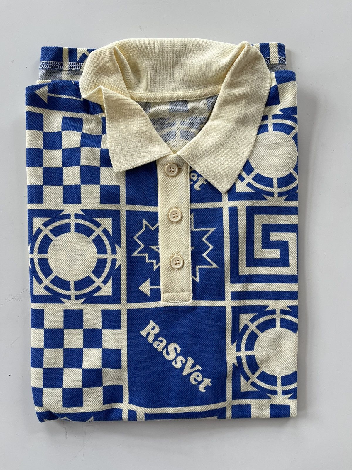 PACCBET Rassvet Blue & Beige Logo Pattern Polo Size US XL / EU 56 / 4 - 3 Thumbnail