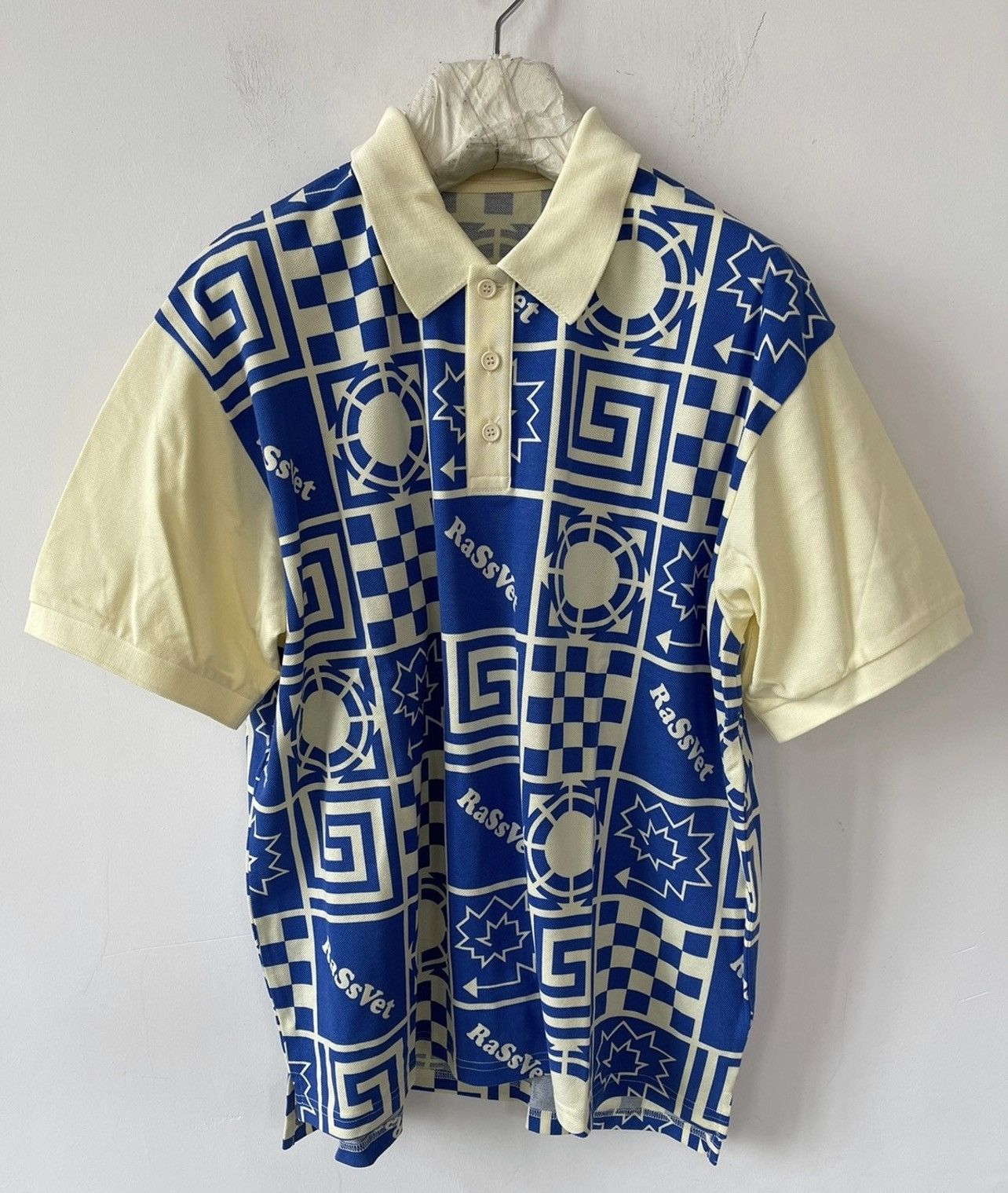 PACCBET Rassvet Blue & Beige Logo Pattern Polo Size US XL / EU 56 / 4 - 1 Thumbnail