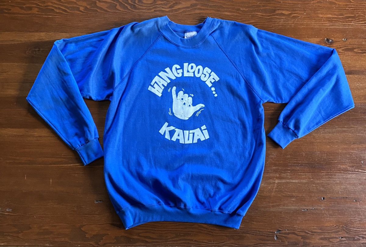 Vintage Vintage 80’s Hang Loose Kauai Raglan Crewneck Sweatshirt Size US L / EU 52-54 / 3 - 2 Thumbnail