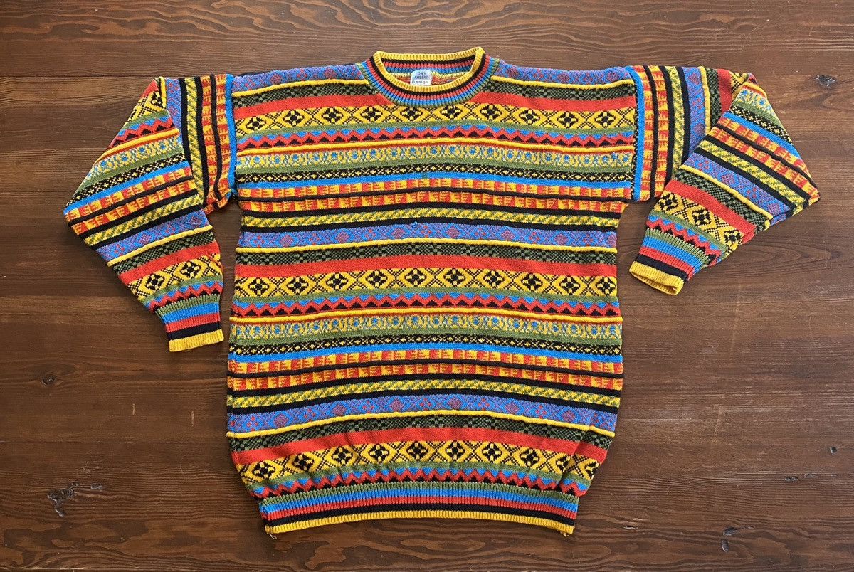 Vintage Vintage 90’s Tony Lambert 3D Knit Coogi Style Sweater Size US XL / EU 56 / 4 - 2 Thumbnail