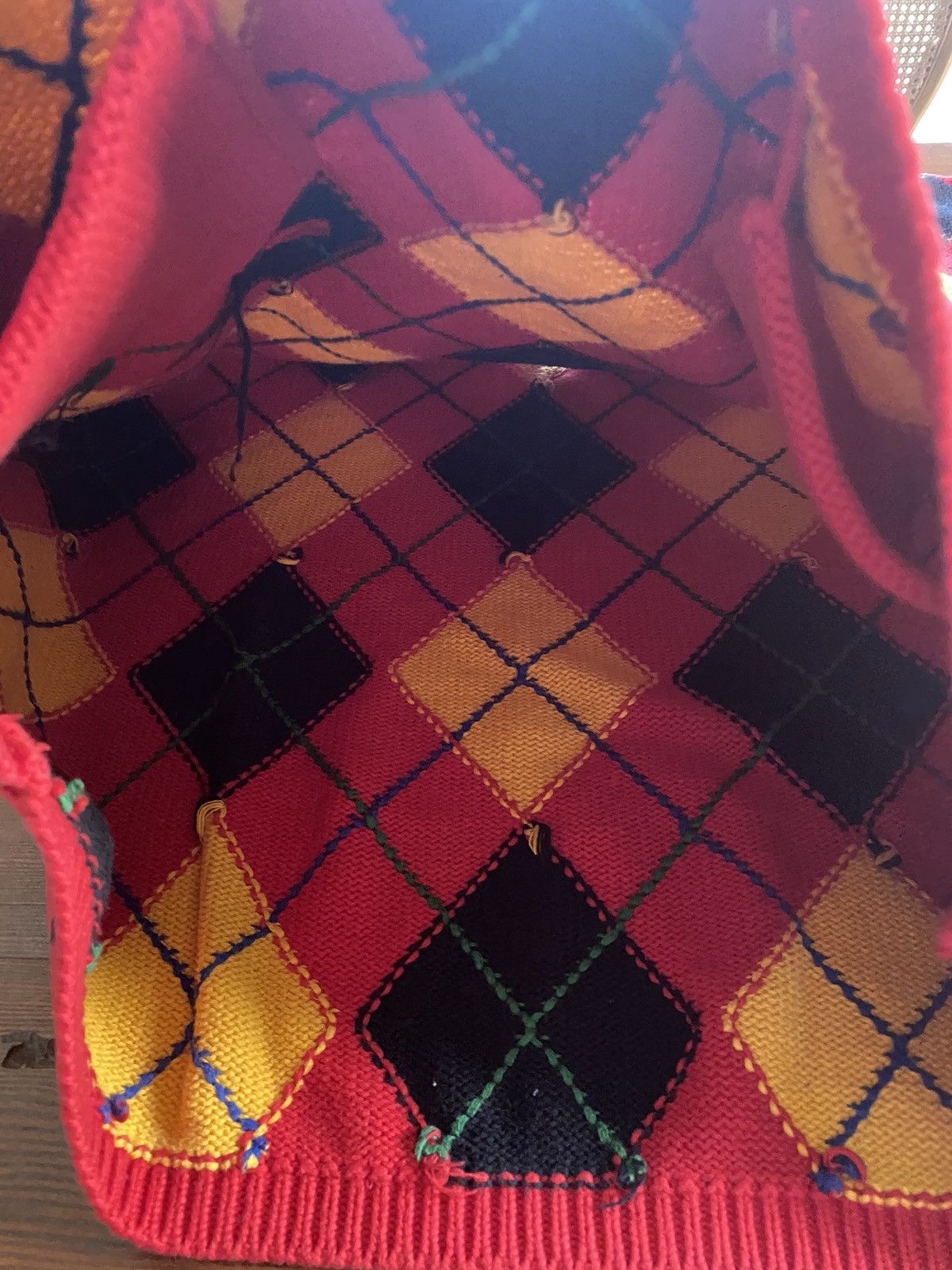 Gap Vintage 90’s Gap Women’s Argyle Oversized Knit Sweater Size M / US 6-8 / IT 42-44 - 6 Thumbnail