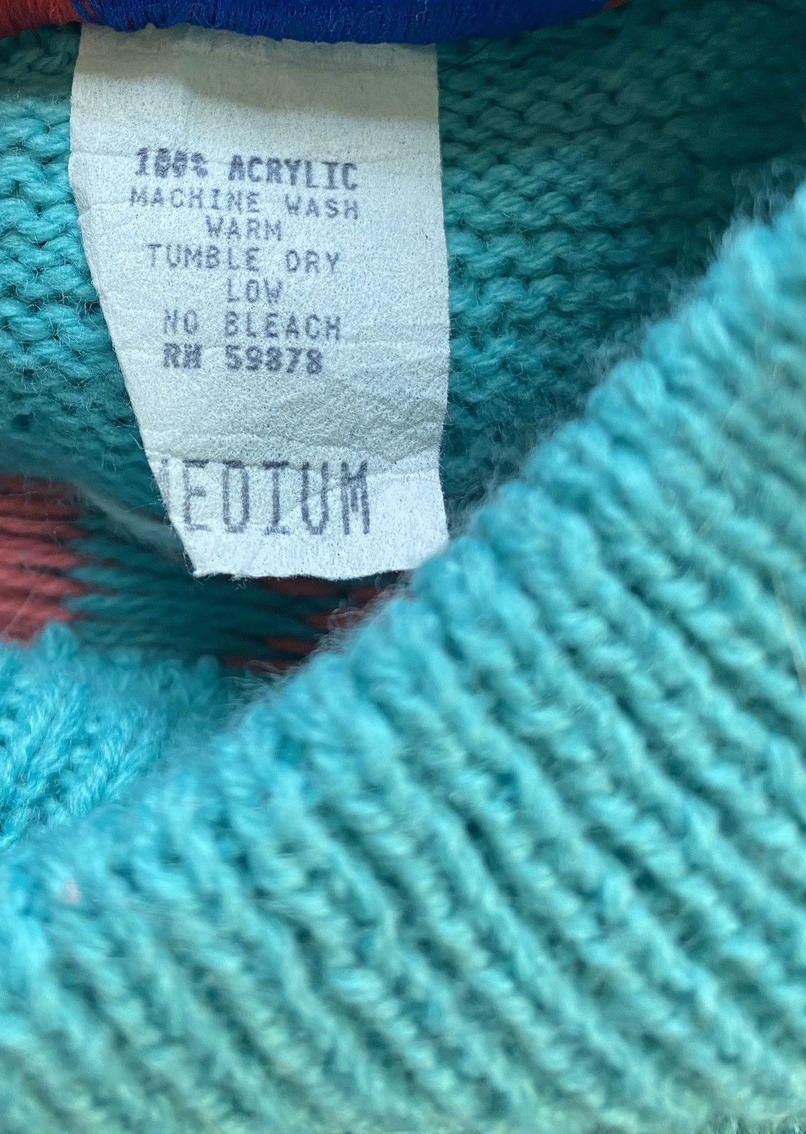 Vintage Vintage 80’s Textile Stripes Knit Mock Neck Sweater Size US M / EU 48-50 / 2 - 5 Thumbnail