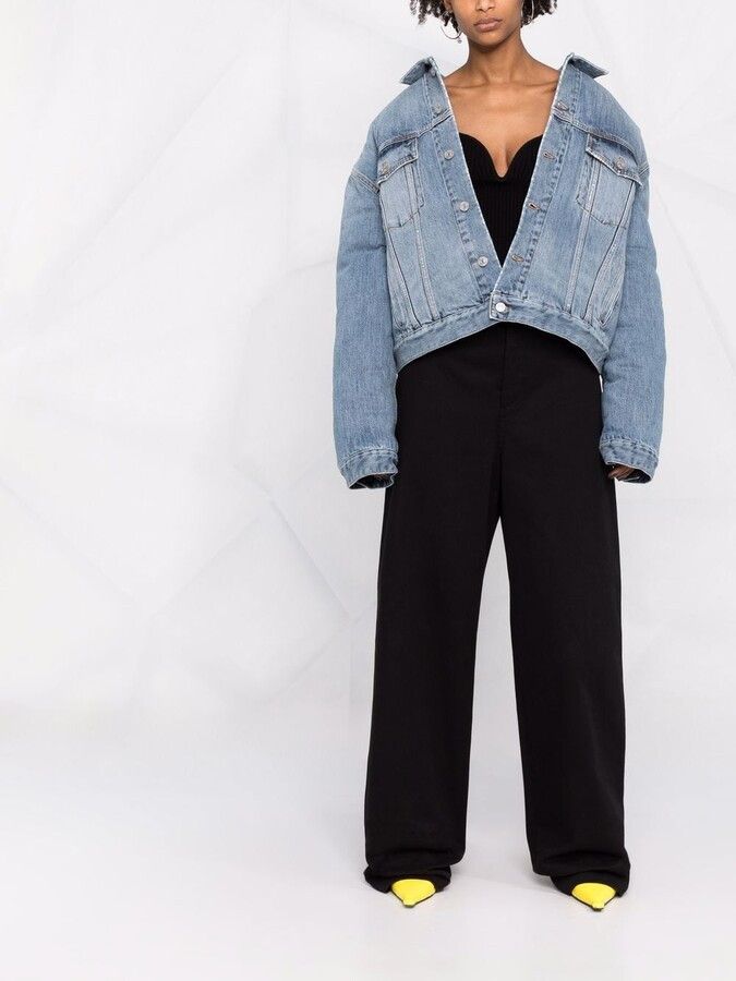 Balenciaga Blue Year of The Tiger Padded Denim Jacket Size XS / US 0-2 / IT 36-38 - 1 Thumbnail