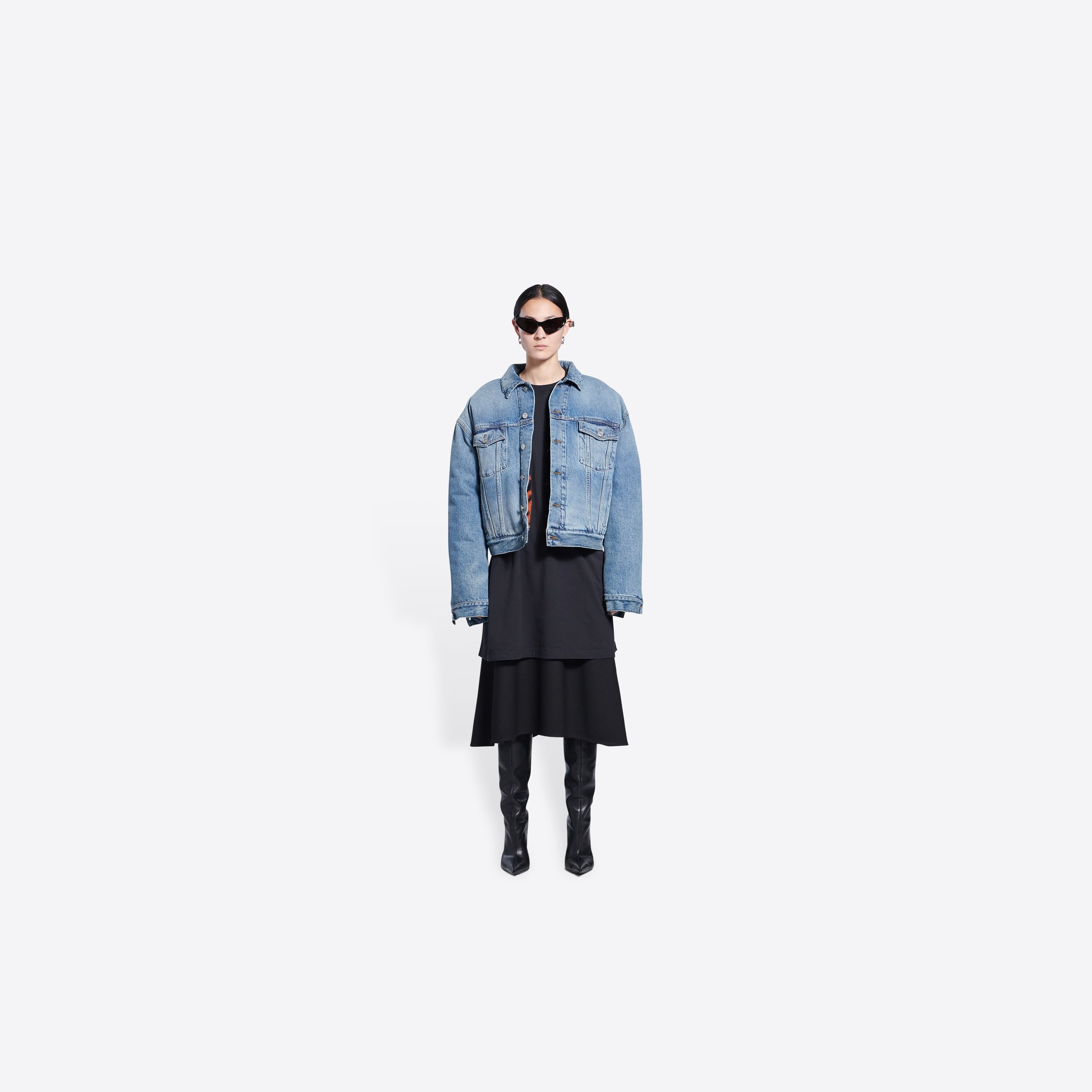 Balenciaga Blue Year of The Tiger Padded Denim Jacket Size XS / US 0-2 / IT 36-38 - 3 Thumbnail