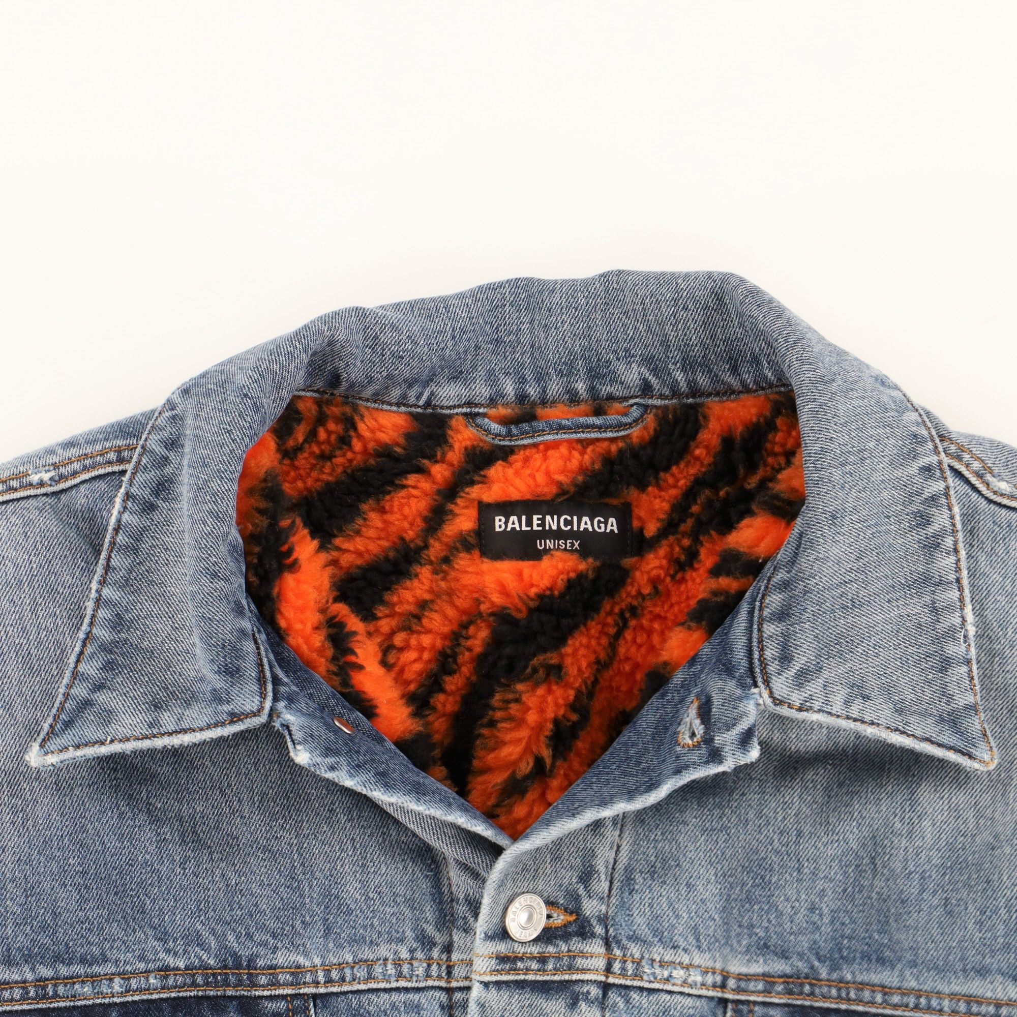 Balenciaga Blue Year of The Tiger Padded Denim Jacket Size XS / US 0-2 / IT 36-38 - 8 Thumbnail