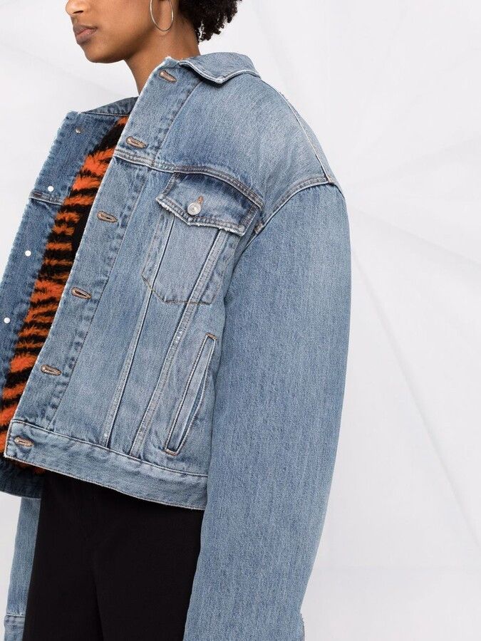 Balenciaga Blue Year of The Tiger Padded Denim Jacket Size US XS / EU 42 / 0 - 4 Thumbnail