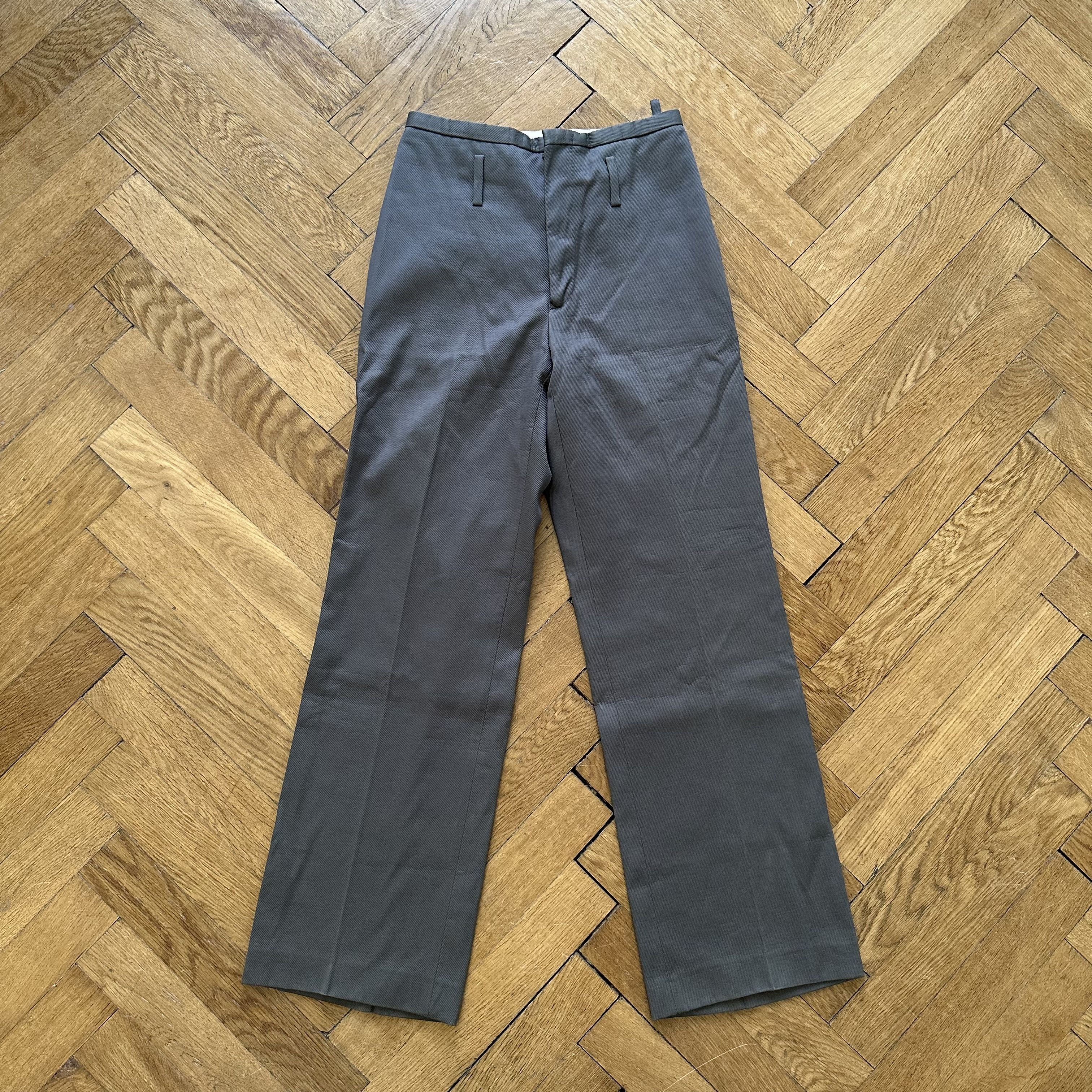 image of Carol Christian Poell Aw97 Rubberized High Waist Denim Pants in Grey, Men's (Size 30)