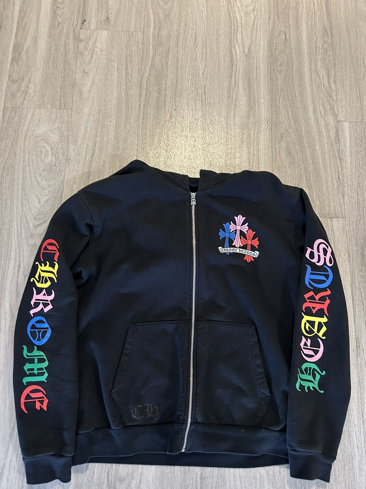 Chrome Hearts Chrome Hearts Multicolor Cross Zip Up Hoodie | Grailed 
