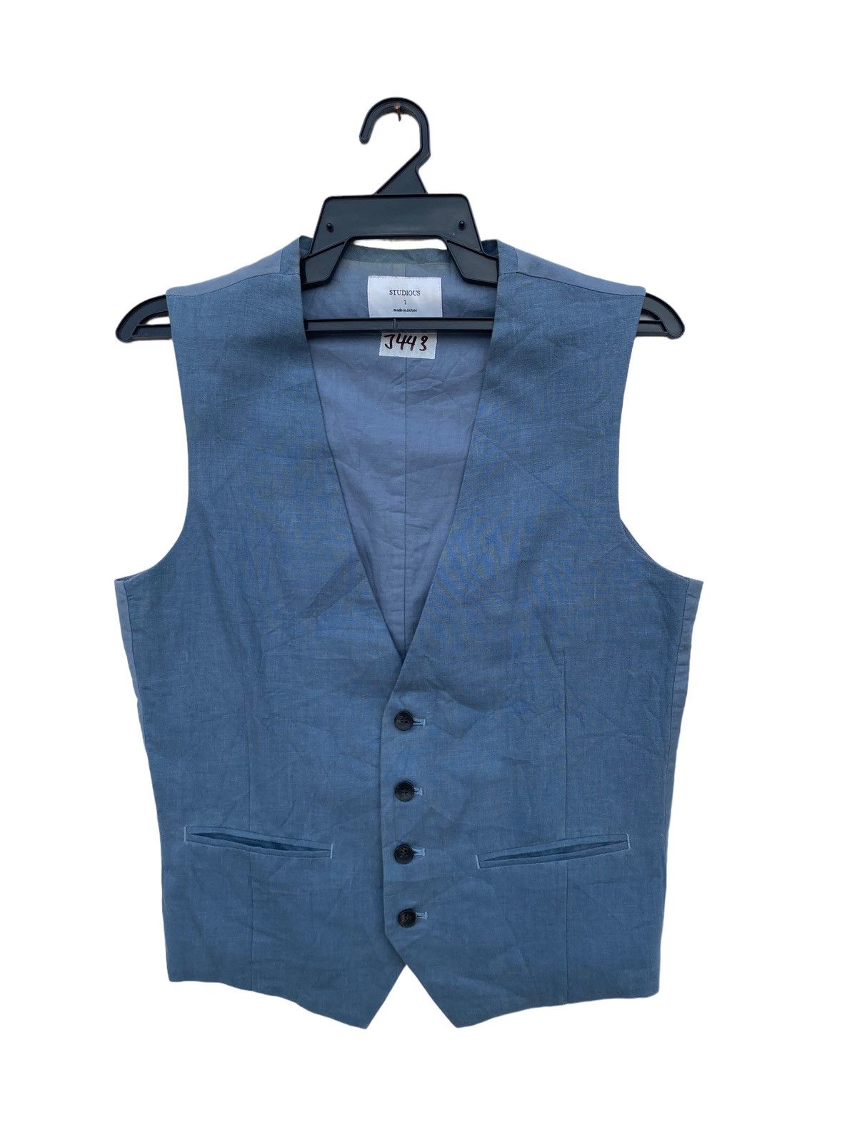 STUDIOUS Studious Casual Linen Blend Vest Size US S / EU 44-46 / 1 - 1 Thumbnail