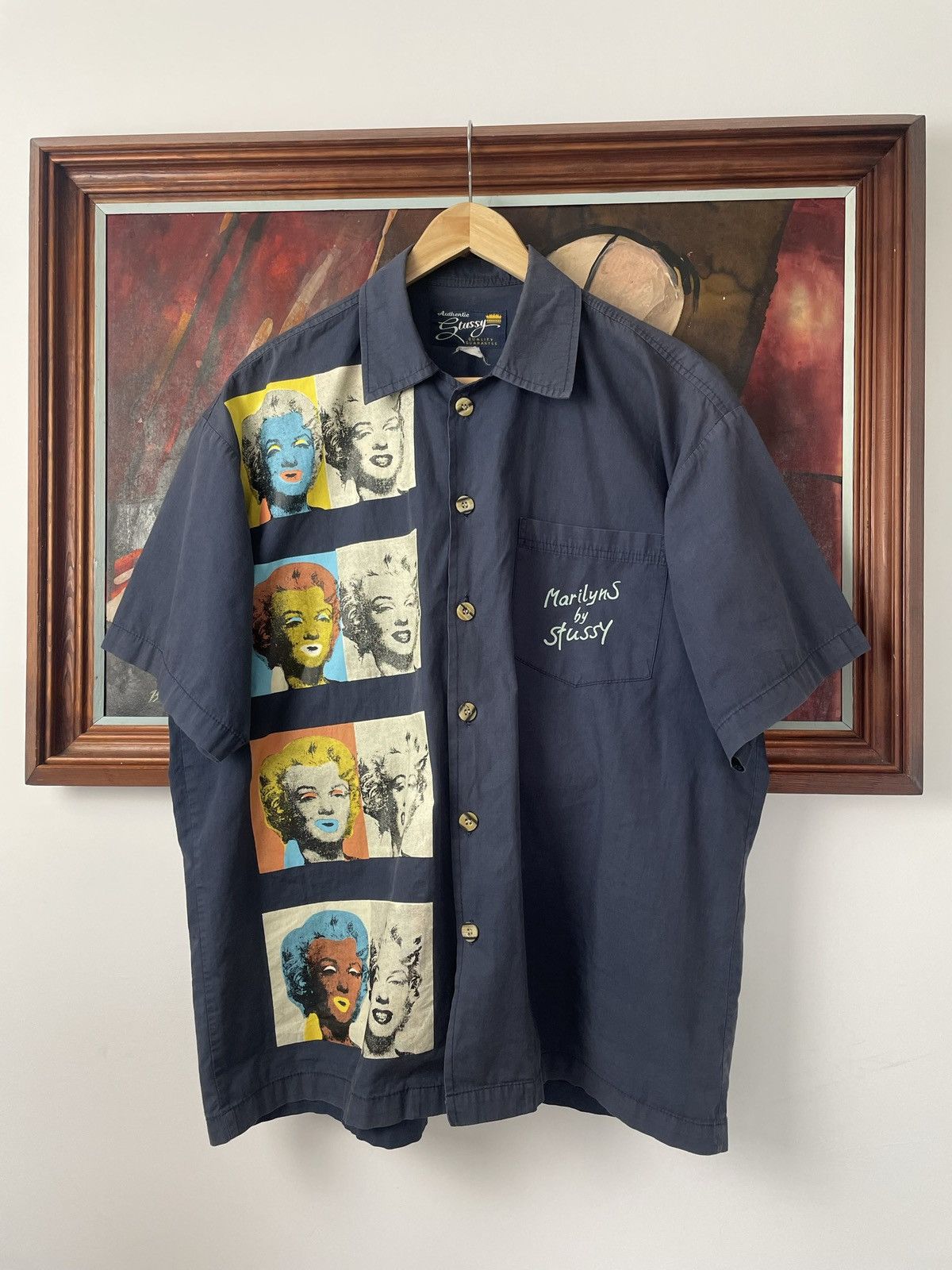 Vintage Vintage 90s Stussy Marilyn Monroe Andy Warhol ButtonUp