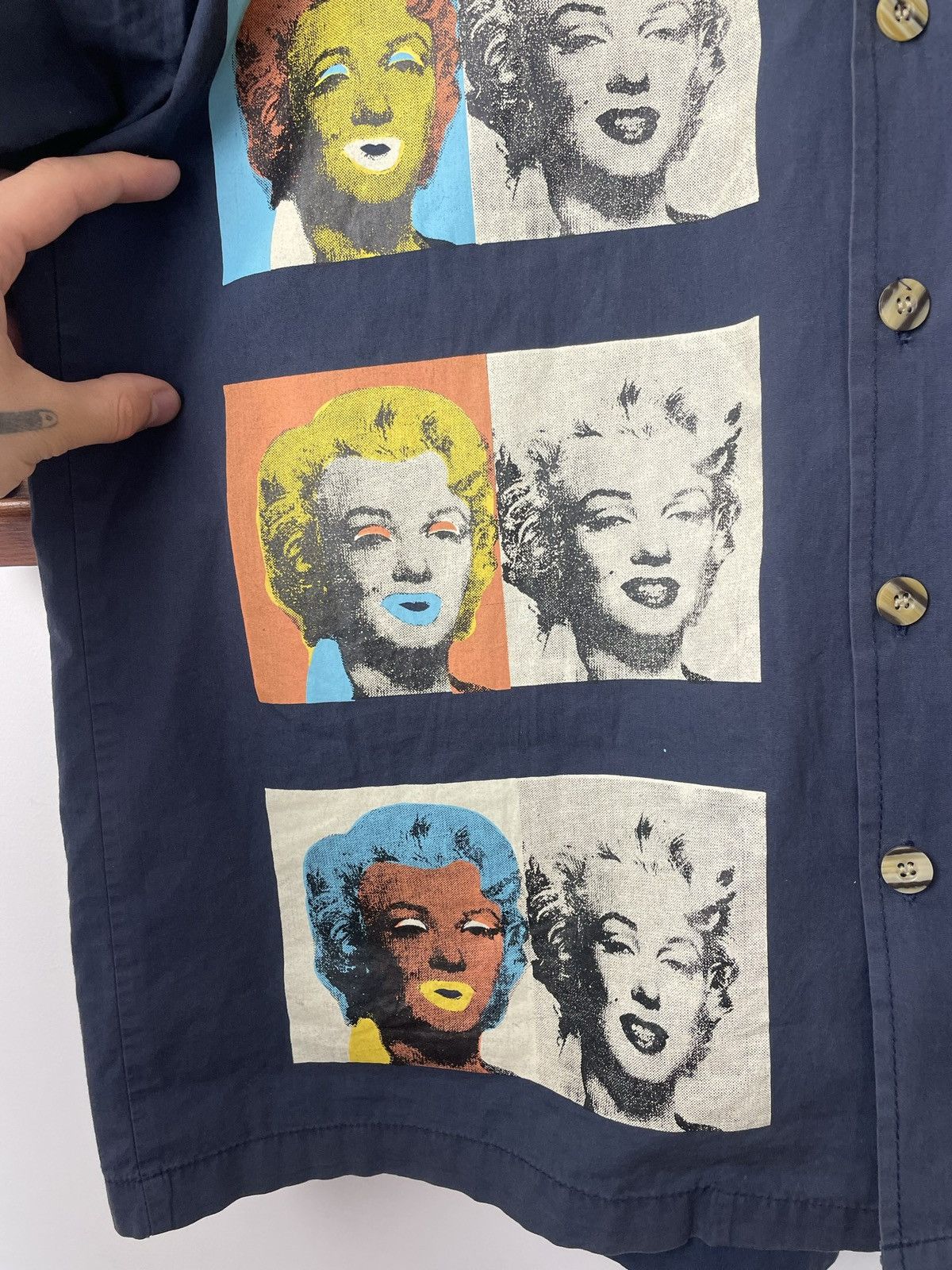 Stussy Vintage 90s Stussy Marilyn Monroe Andy Warhol ButtonUp Shirt Size US L / EU 52-54 / 3 - 5 Thumbnail