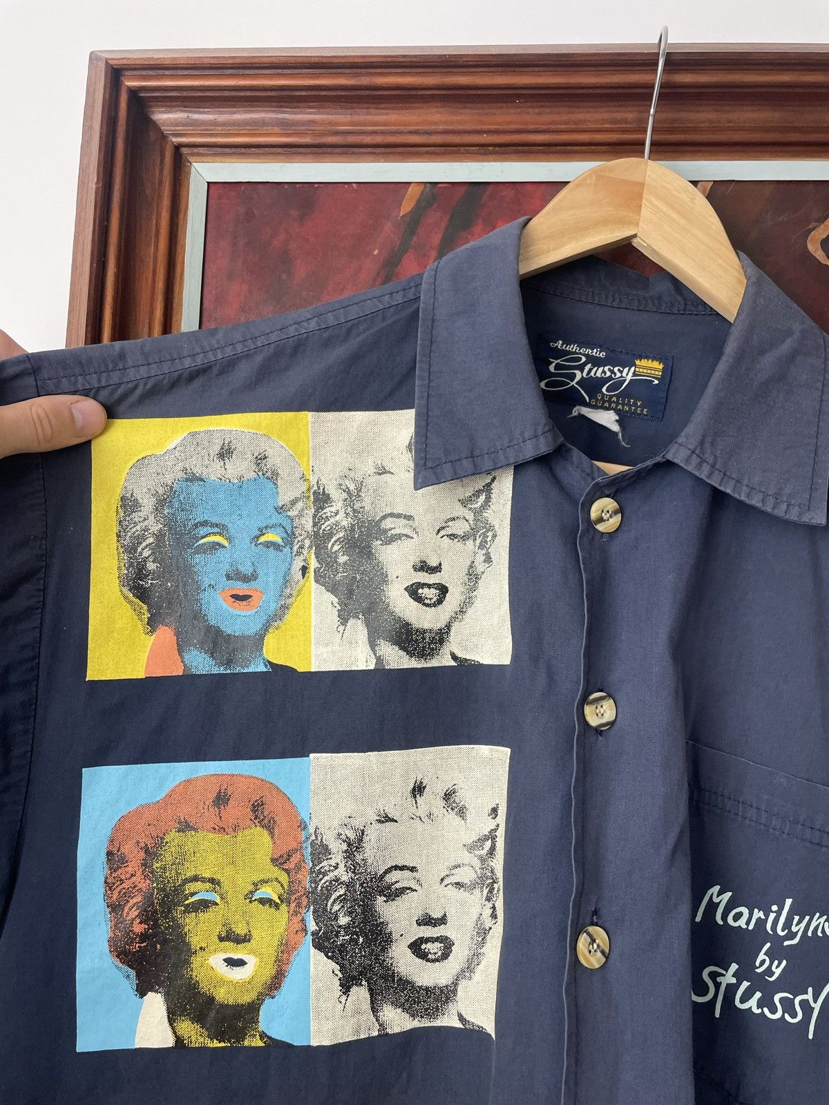 Stussy Vintage 90s Stussy Marilyn Monroe Andy Warhol ButtonUp Shirt Size US L / EU 52-54 / 3 - 4 Thumbnail