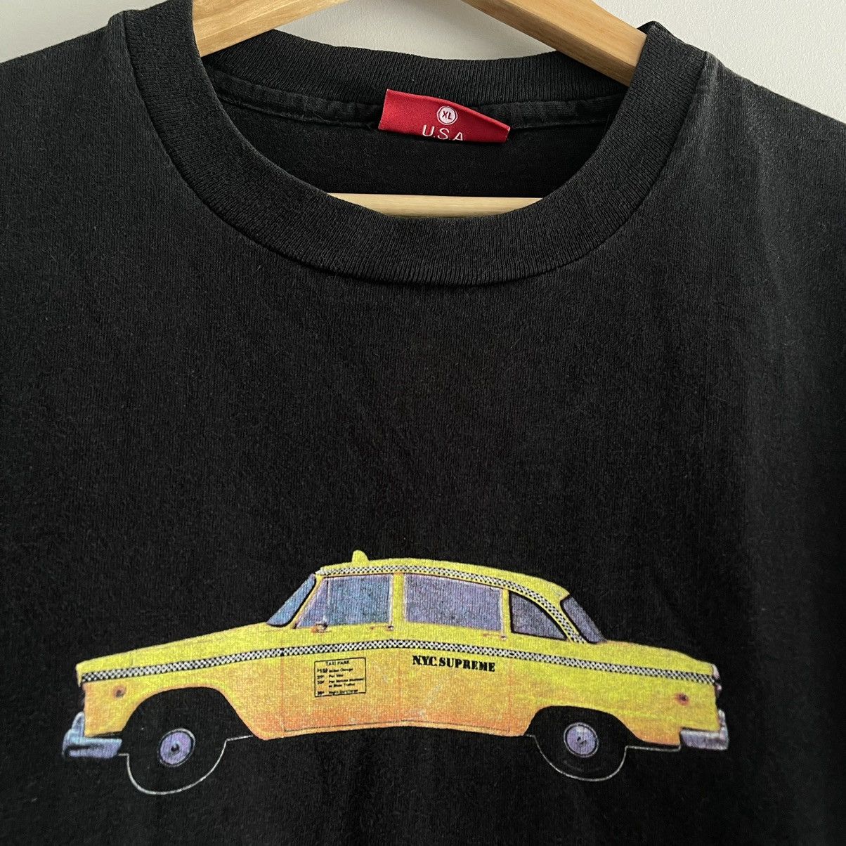 image of 1997 Supreme Taxi Tee in Black, Men's (Size XL)