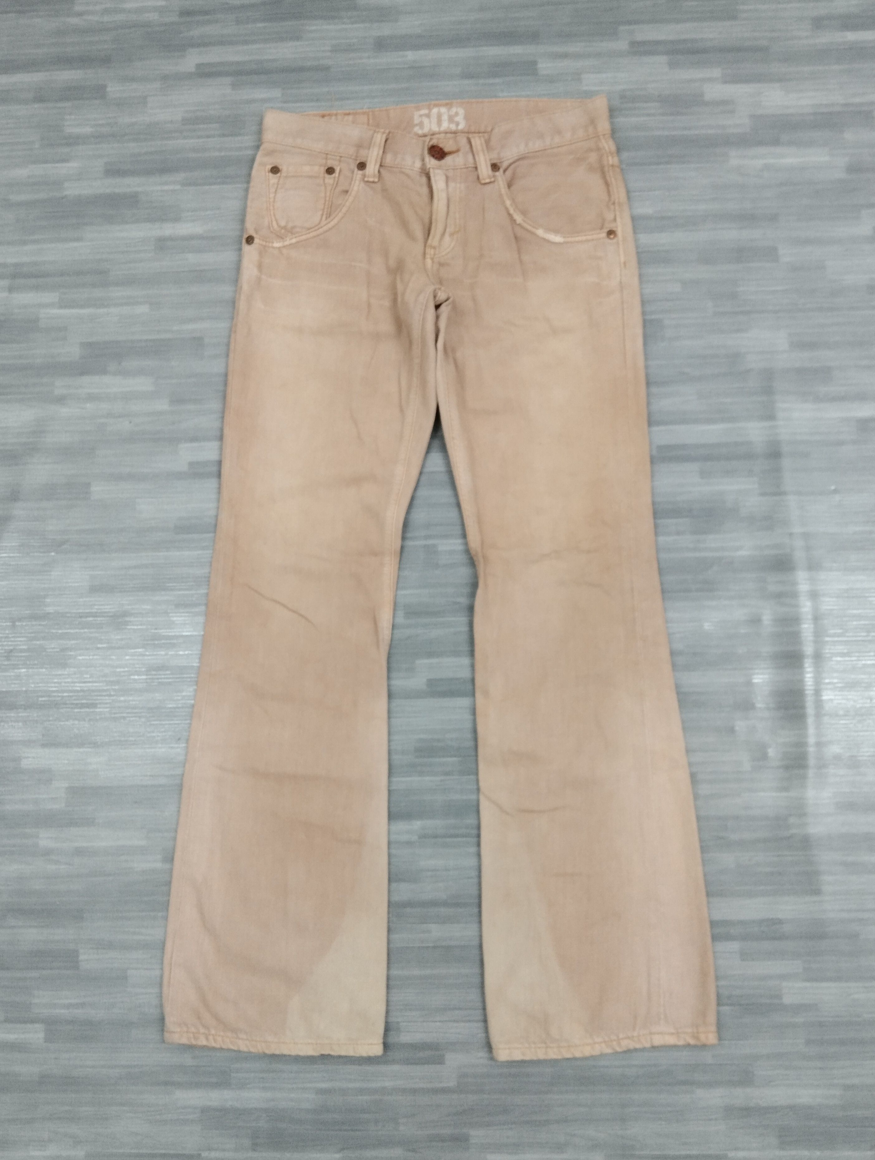 Vintage FLARE🔥SICK WASHED PEACH 503 EDWIN DENIM PANTS Size US 30 / EU 46 - 2 Thumbnail