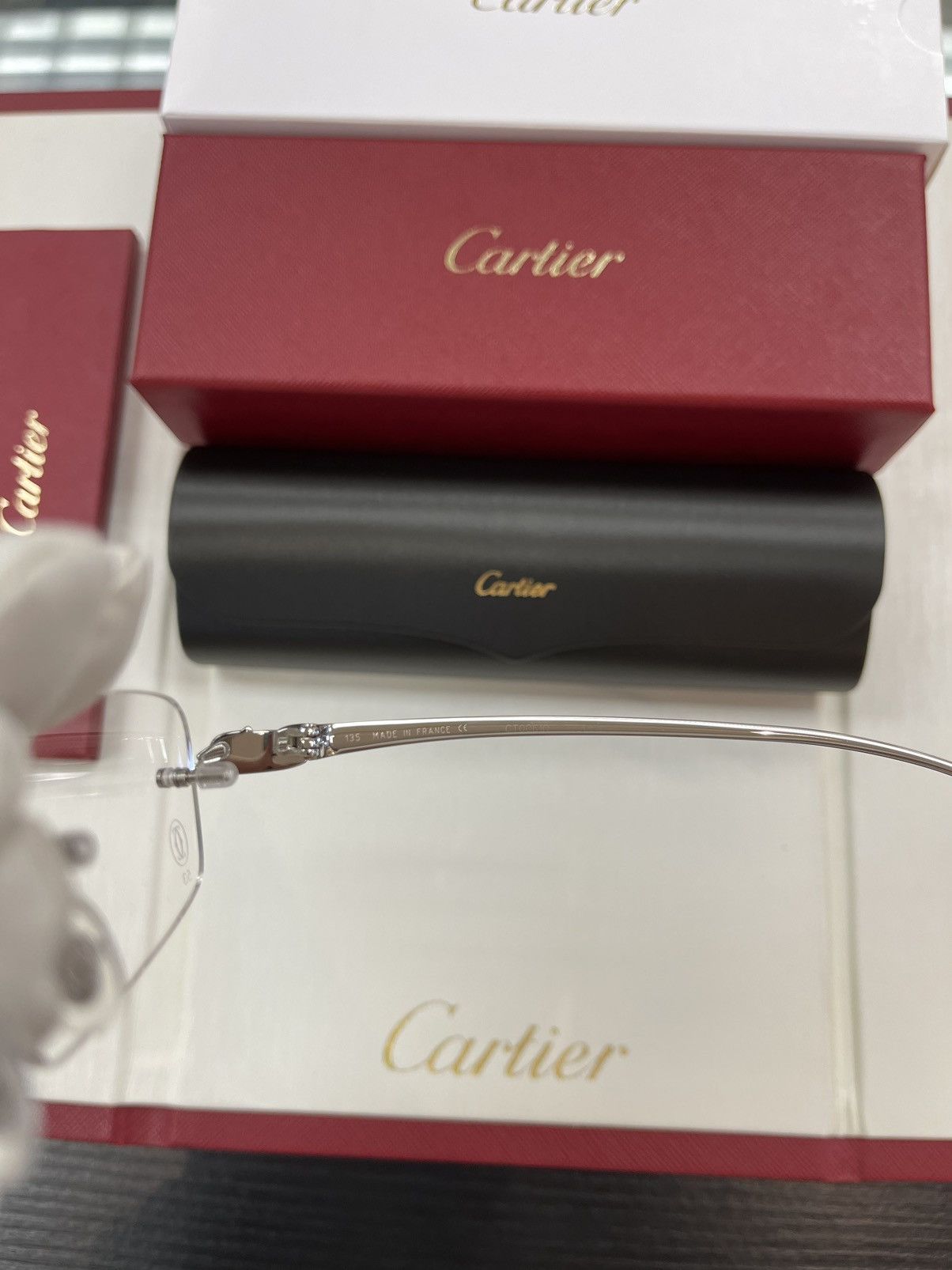 Cartier NEW Cartier Platinum Panther Eyeglasses Glasses CT0058 Size ONE SIZE - 5 Thumbnail
