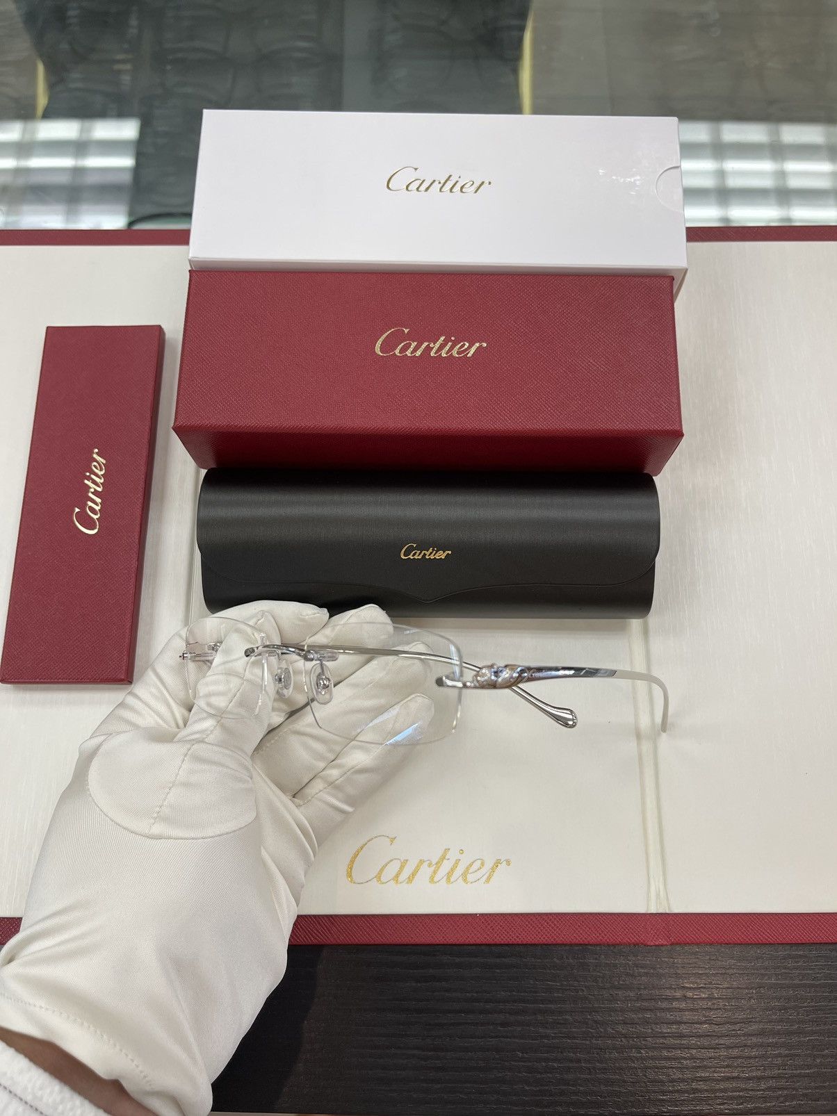 NEW Cartier Platinum Panther Eyeglasses Glasses CT0058