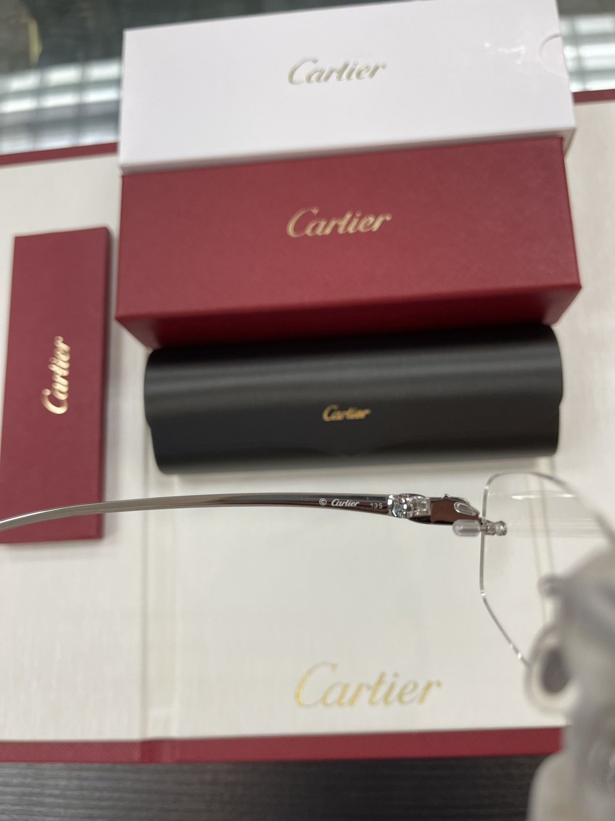 Cartier NEW Cartier Platinum Panther Eyeglasses Glasses CT0058 Size ONE SIZE - 6 Thumbnail