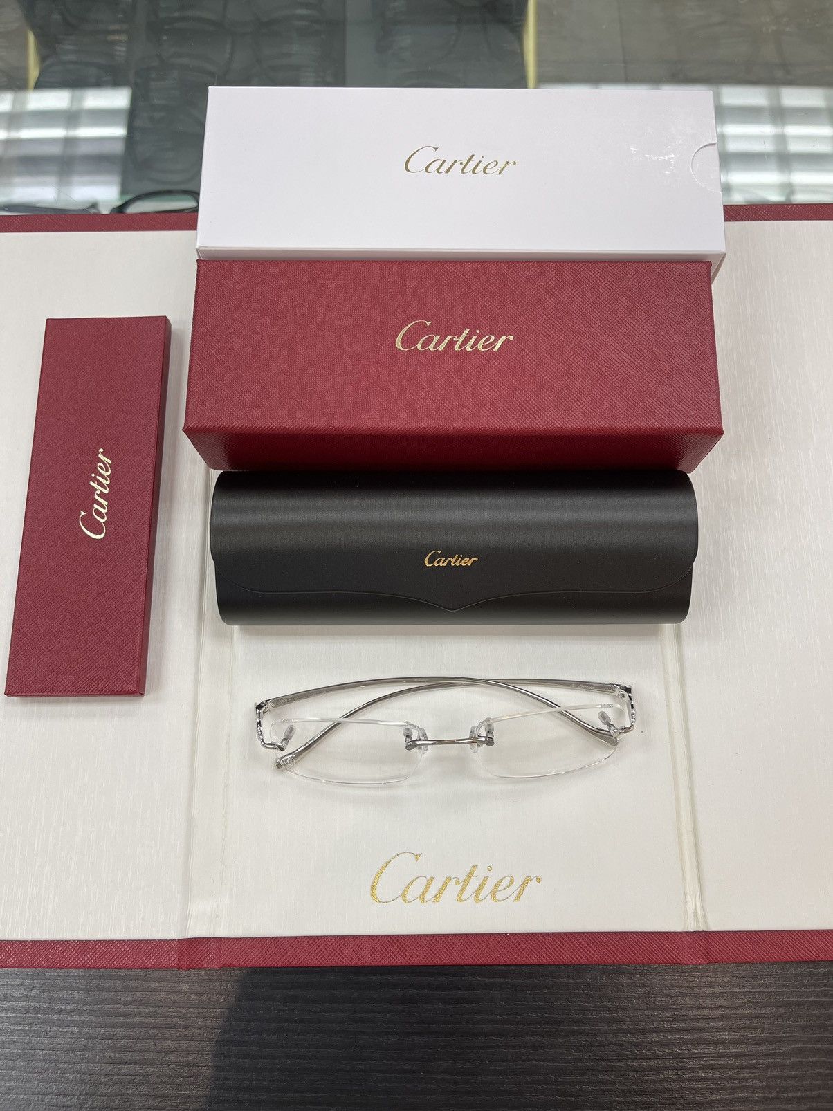 Cartier NEW Cartier Platinum Panther Eyeglasses Glasses CT0058 Size ONE SIZE - 2 Thumbnail