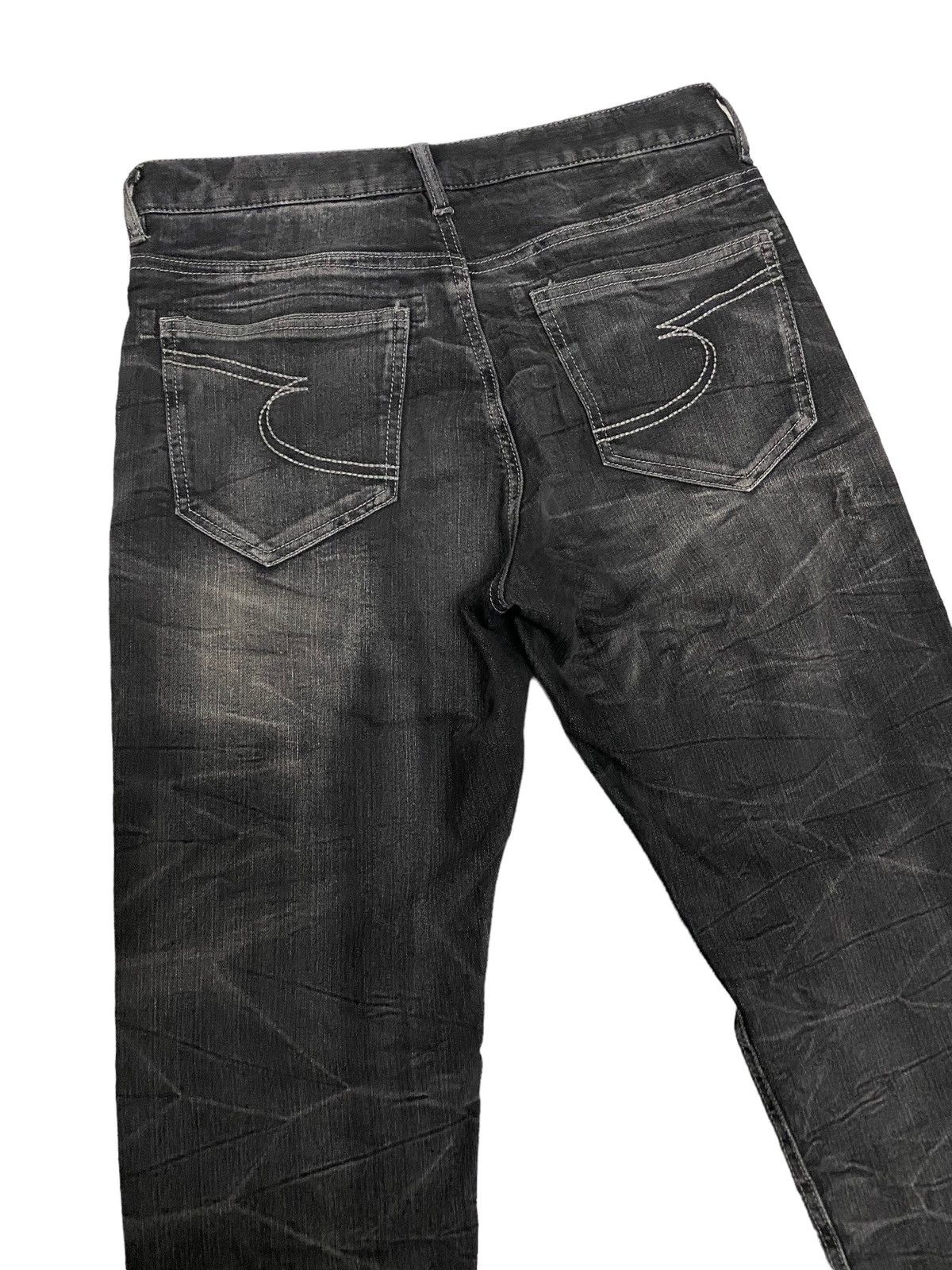image of Archival Clothing x Vintage Offervintage Semantic Design Slim Fit Distress Denim Jeans in Black (Si