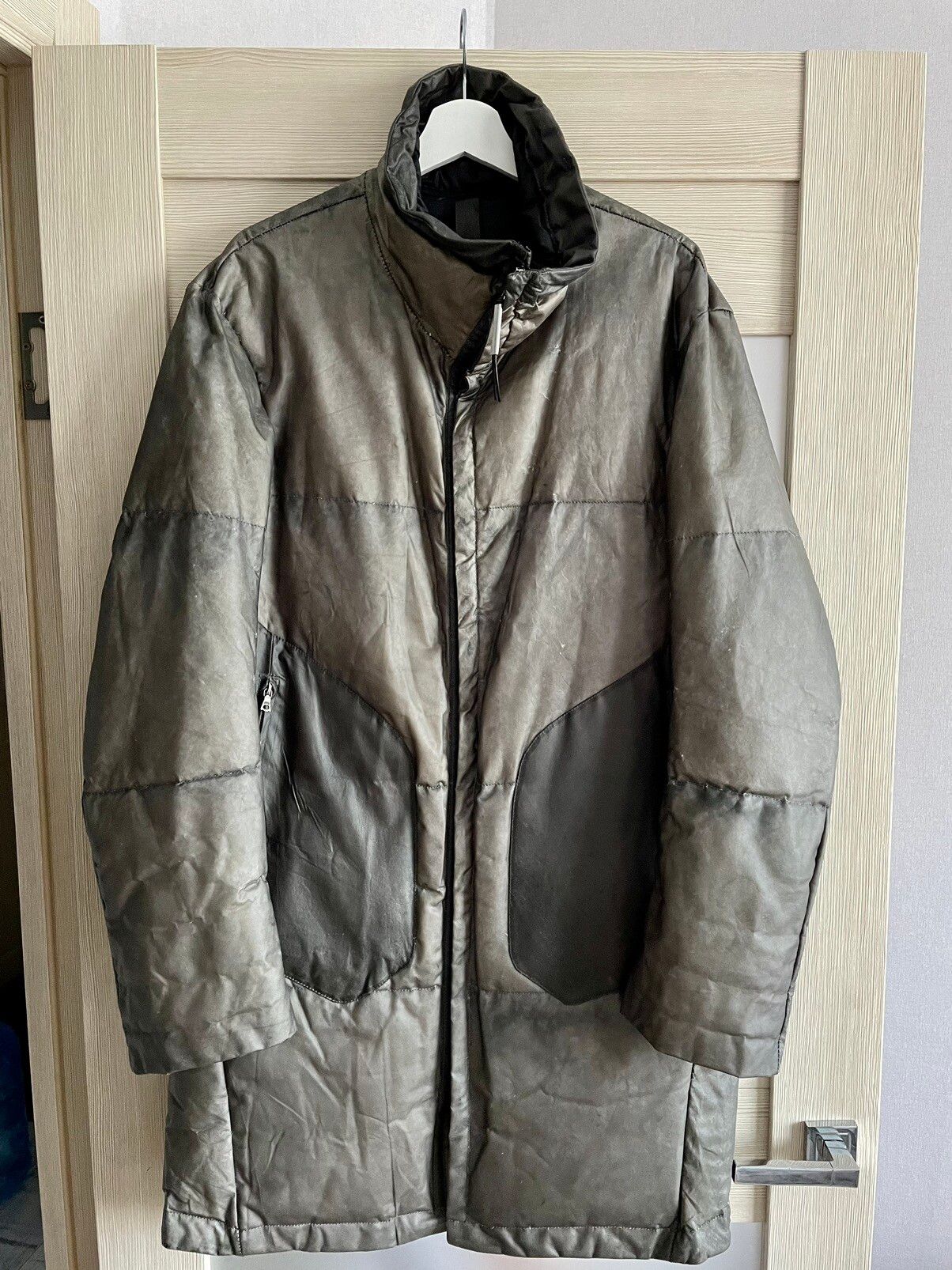Pre-owned Isaac Sellam Experience Transparent Leather Grey Puffer Coat