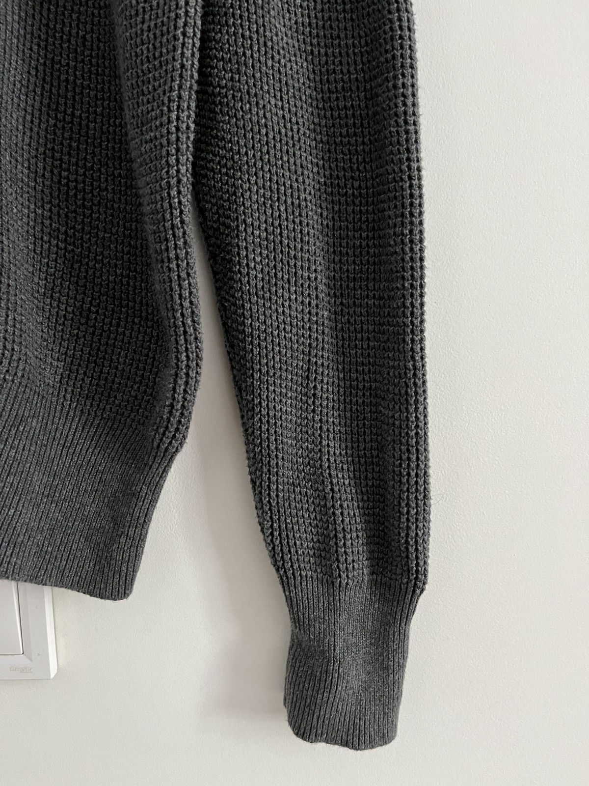 Allsaints ALLSAINTS Waffle Knit Gray Crew Sweatshirt Size US M / EU 48-50 / 2 - 9 Thumbnail