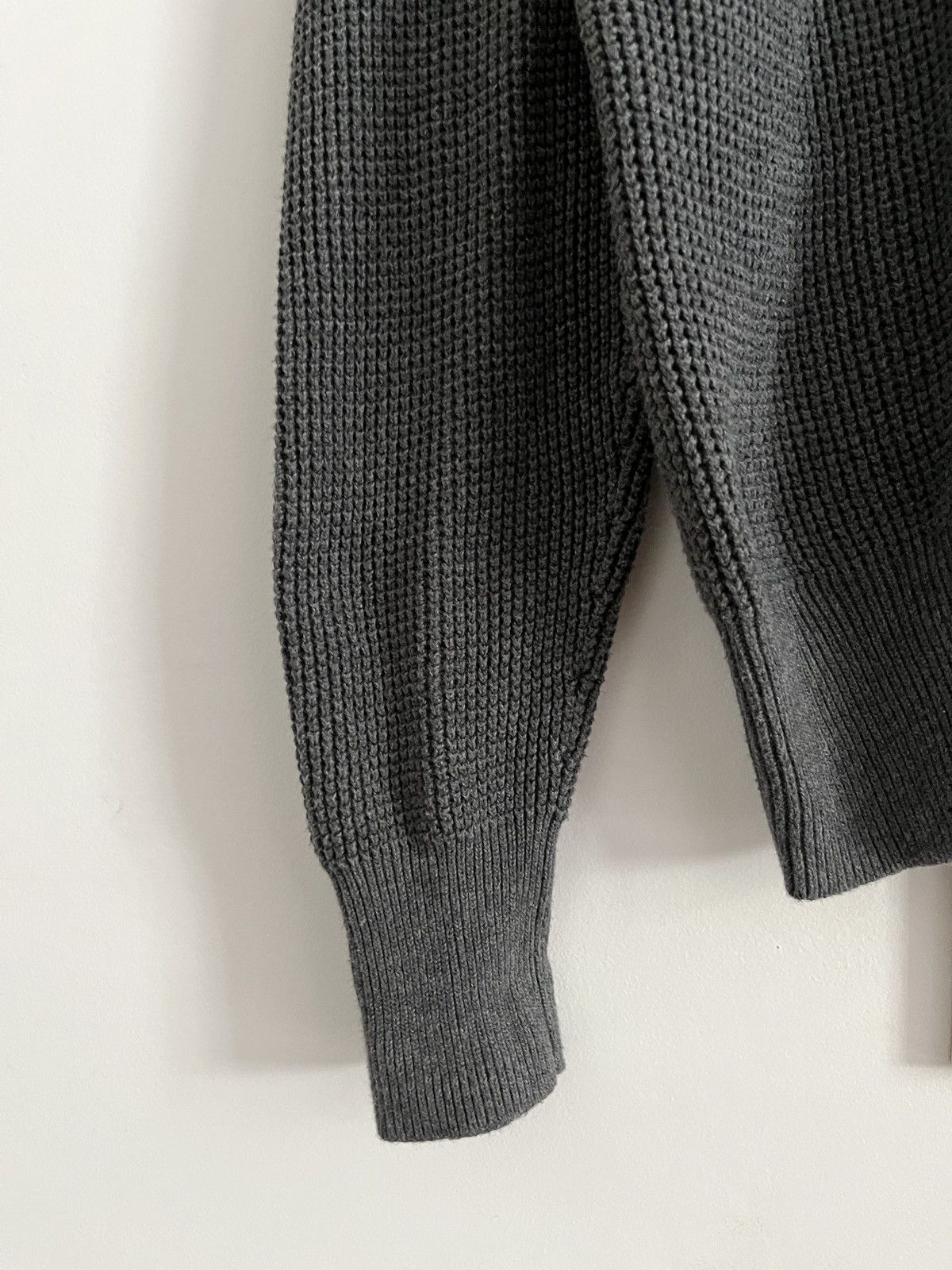 Allsaints ALLSAINTS Waffle Knit Gray Crew Sweatshirt Size US M / EU 48-50 / 2 - 5 Thumbnail