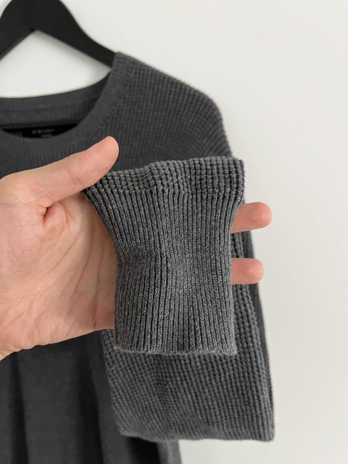 Allsaints ALLSAINTS Waffle Knit Gray Crew Sweatshirt Size US M / EU 48-50 / 2 - 10 Thumbnail