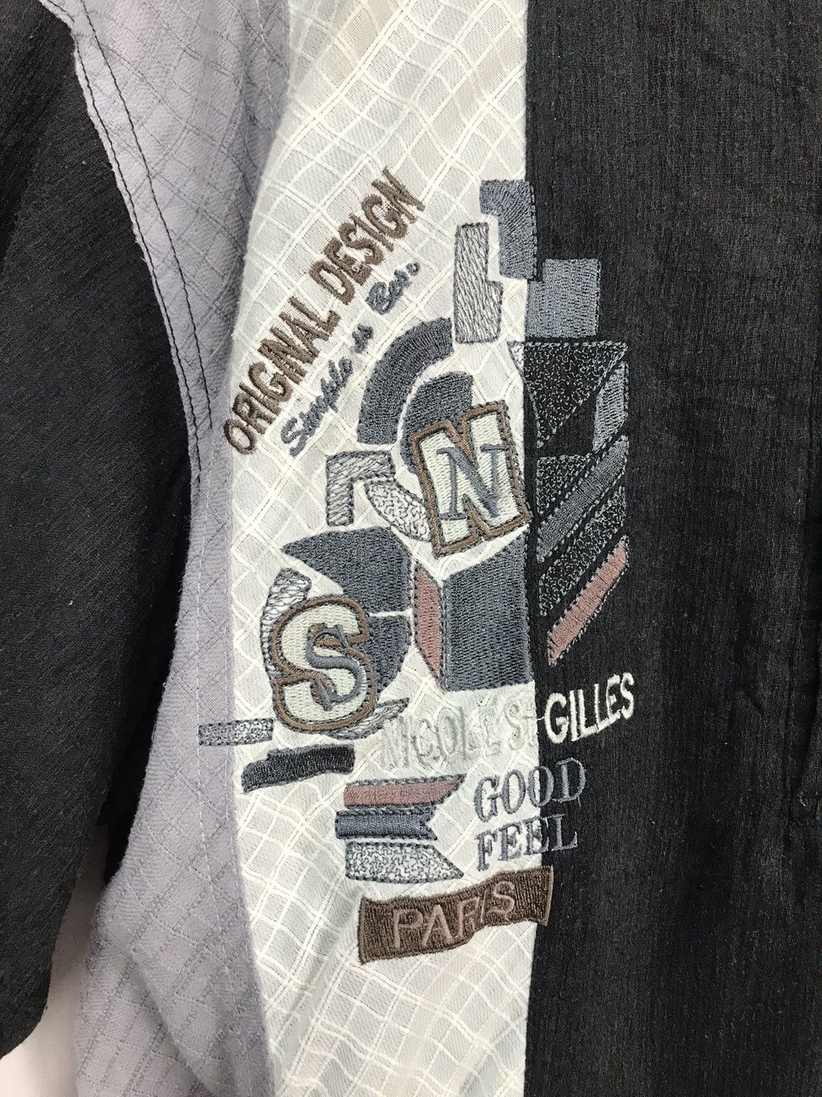 Japanese Brand Nicole st. Gilles spellout half button shirt Size US M / EU 48-50 / 2 - 4 Thumbnail