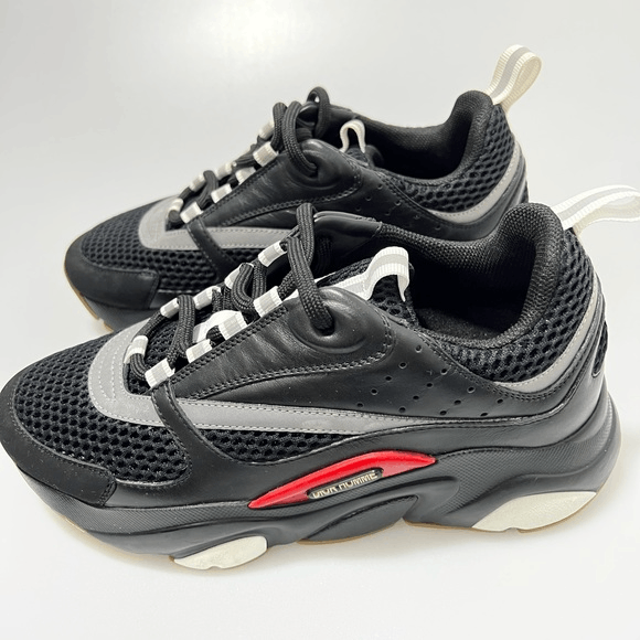 Dior Dior B22 Leather Trainer Low Sneakers Black Red Women’s EU 3 Size US 7 / IT 37 - 1 Thumbnail