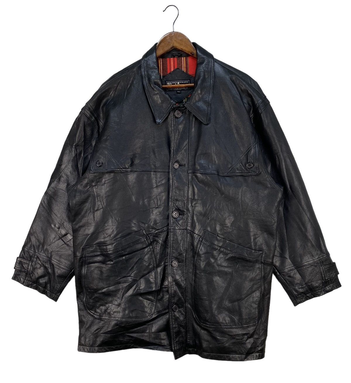 Genuine Leather Vintage Wind Armor Leather Jacket Size US L / EU 52-54 / 3 - 2 Thumbnail