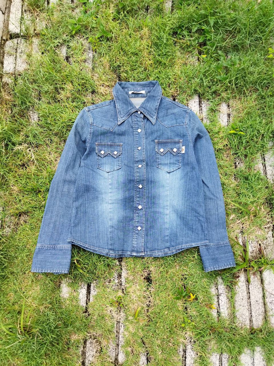 MCM Vintage MCM Denim Blue Shirt - Size L Size L / US 10 / IT 46 - 1 Thumbnail
