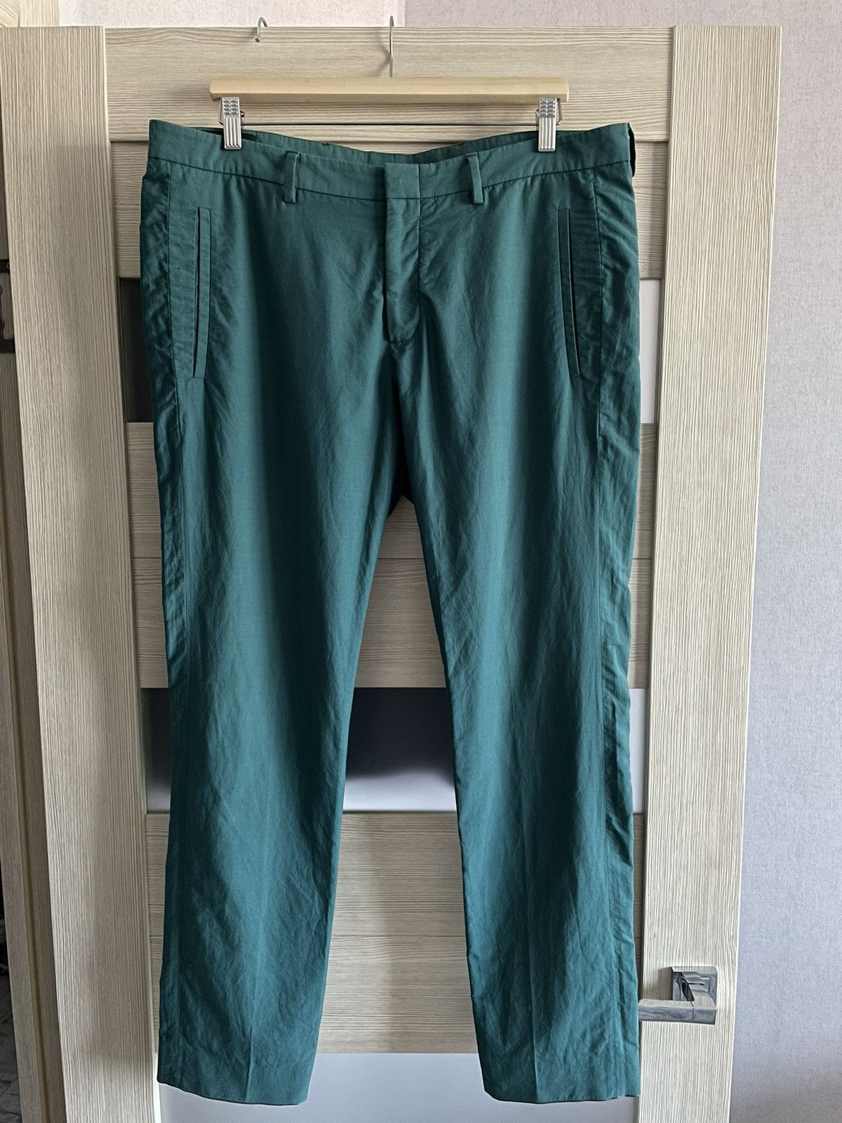 image of Gucci Emerald Green Silk/cotton Pants Size 50, Men's