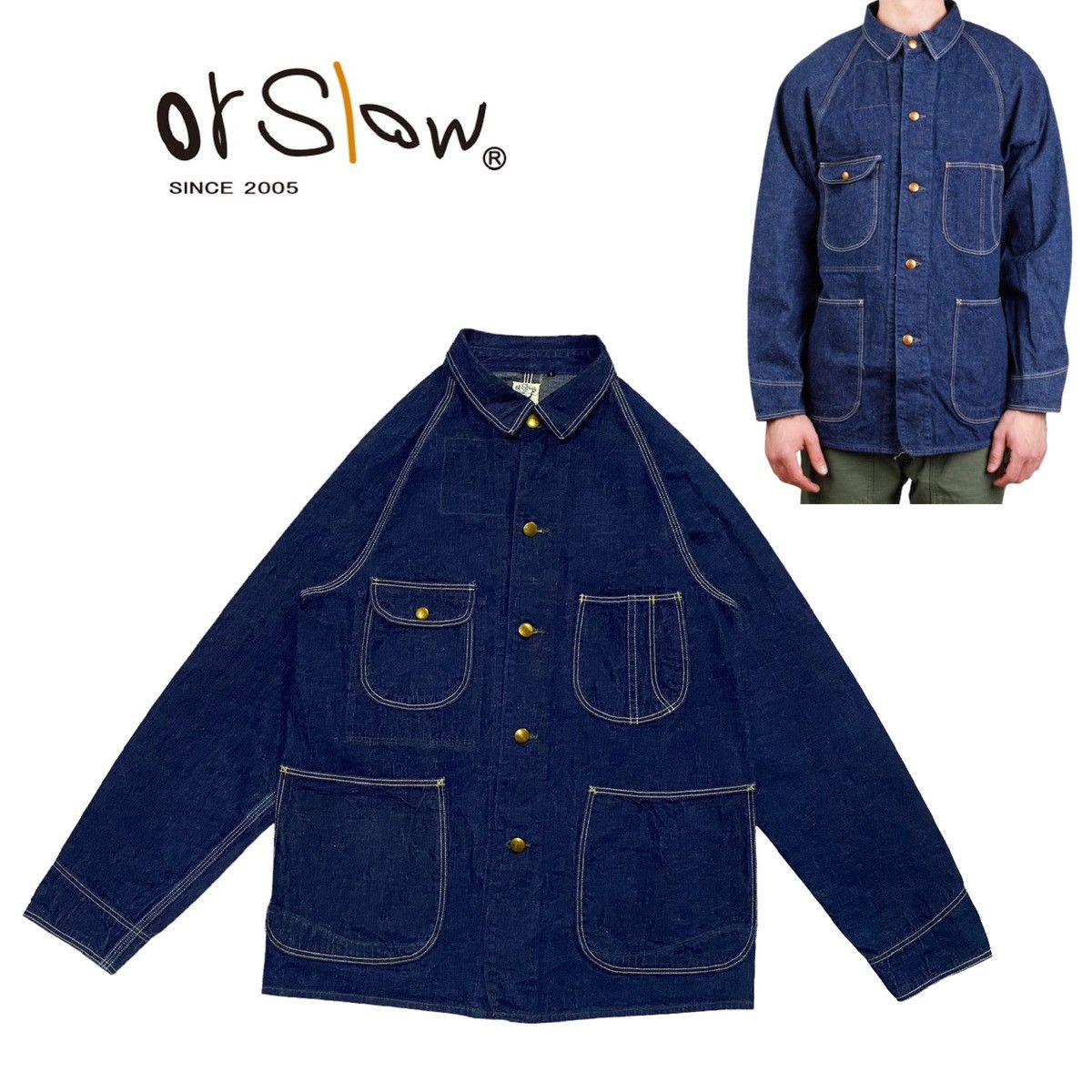 Orslow OrSlow 1950s Coverall Jacket Indigo Denim Size US S / EU 44-46 / 1 - 1 Thumbnail
