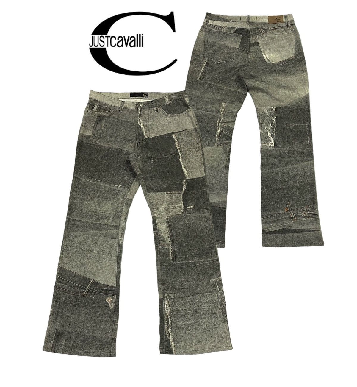 Just Cavalli 💃Just Cavalli Flare Graphic Printed Pants Size US 31 - 1 Thumbnail