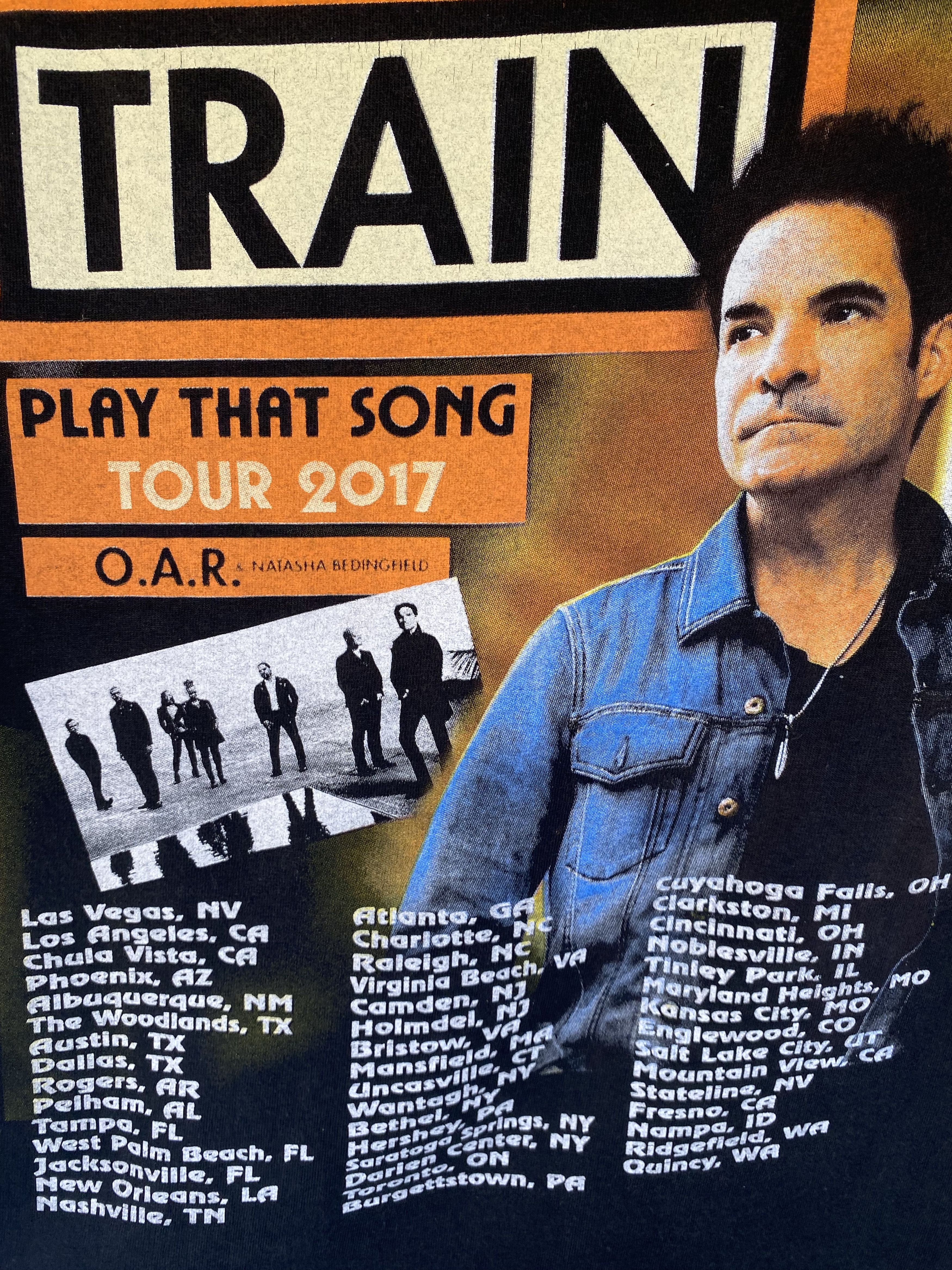 Band Tees 💥TRAIN Pop Rock band Play that song tour 2017 USA tee shirt Size US M / EU 48-50 / 2 - 3 Thumbnail