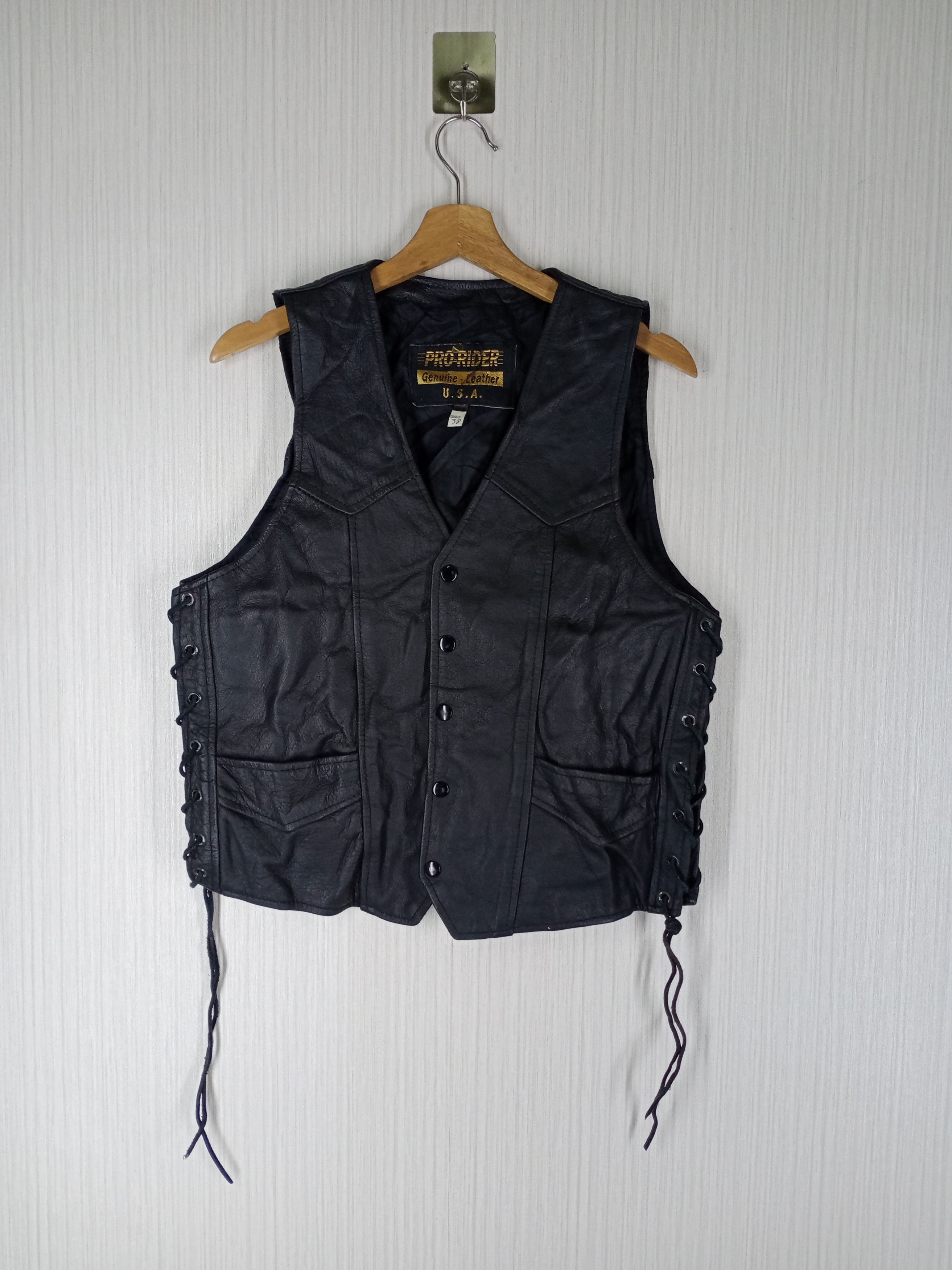 Genuine Leather Bikers Pro Rider Vest Genuine Leather Inspired Schott Size US M / EU 48-50 / 2 - 1 Thumbnail