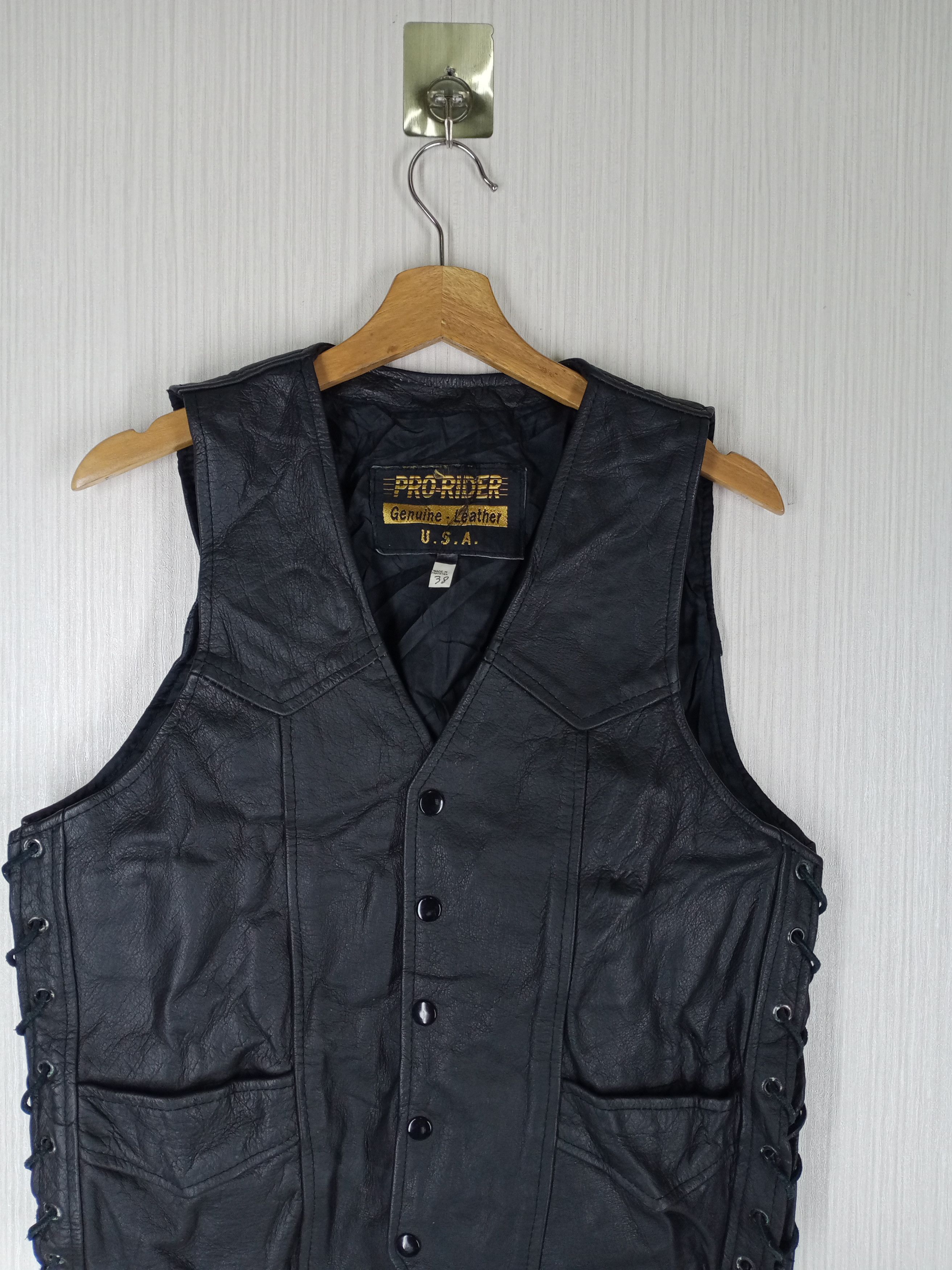 Genuine Leather Bikers Pro Rider Vest Genuine Leather Inspired Schott Size US M / EU 48-50 / 2 - 2 Thumbnail