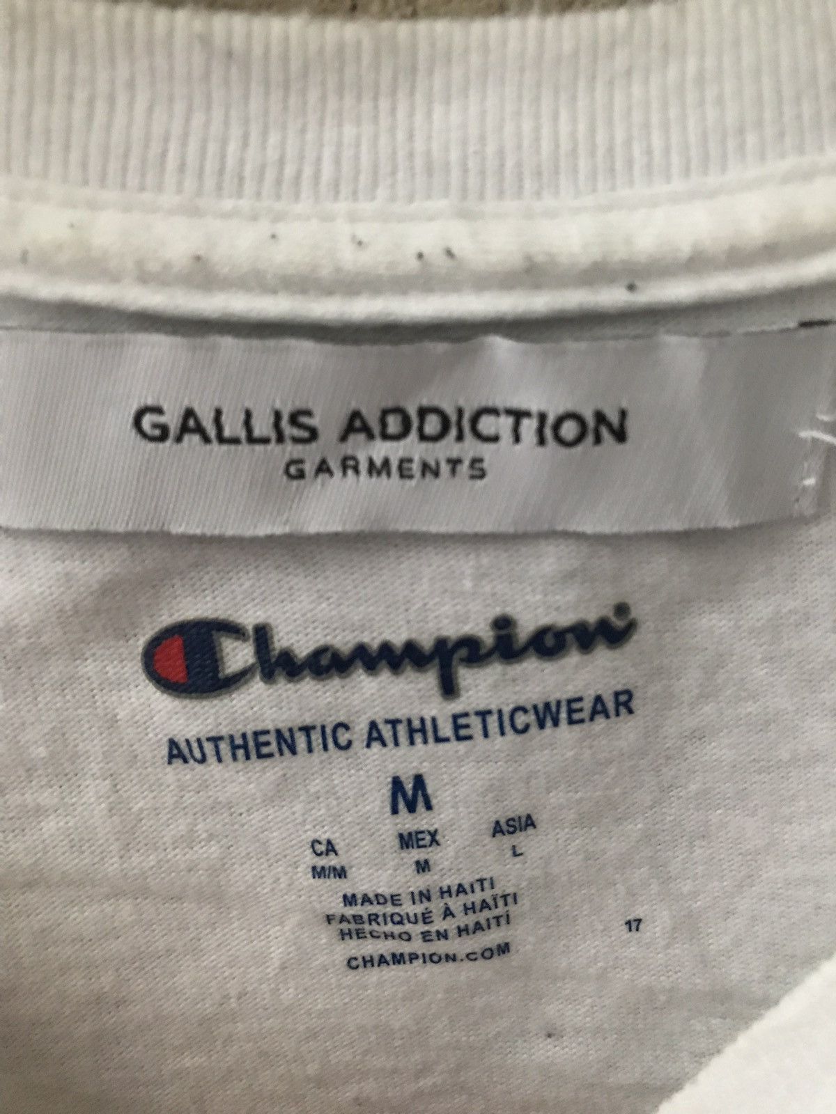 Champion × Designer Champion X Gallis Addiction Tee SPELL OUT at Back Print Size US M / EU 48-50 / 2 - 5 Thumbnail