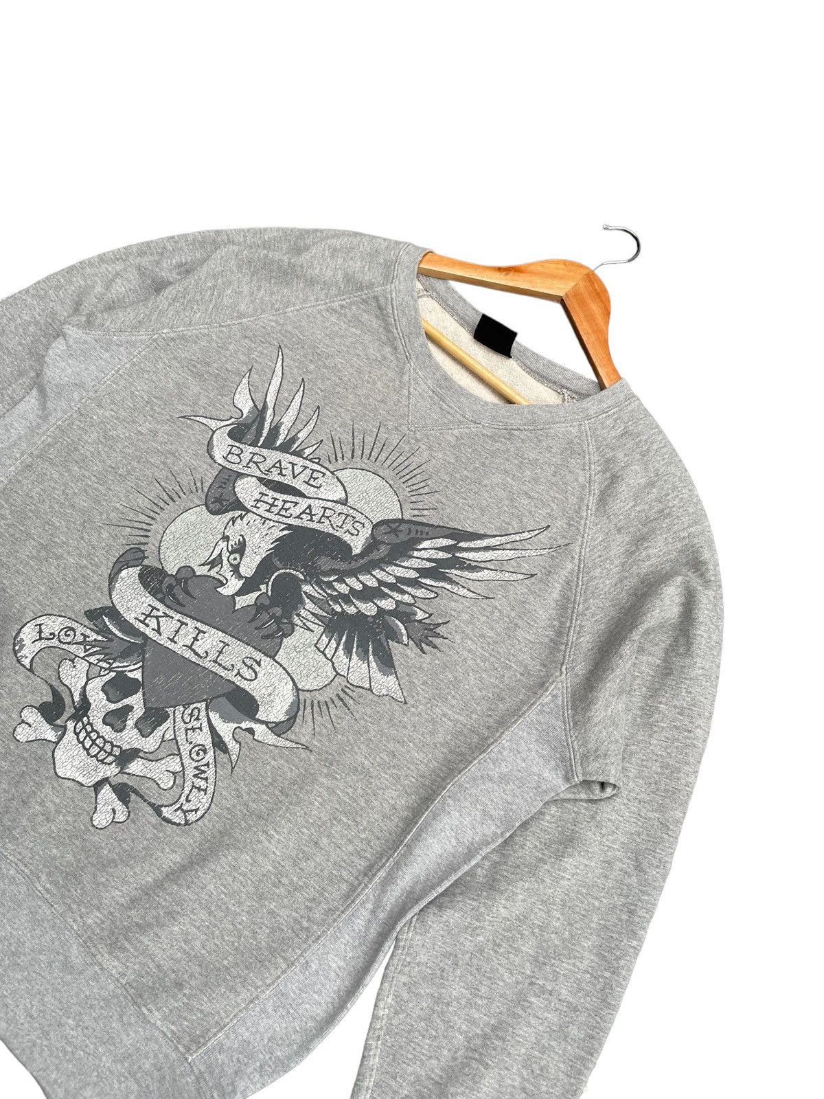 Designer × Ed Hardy Ed Hardy Distressed Style Crewneck Size US L / EU 52-54 / 3 - 4 Thumbnail