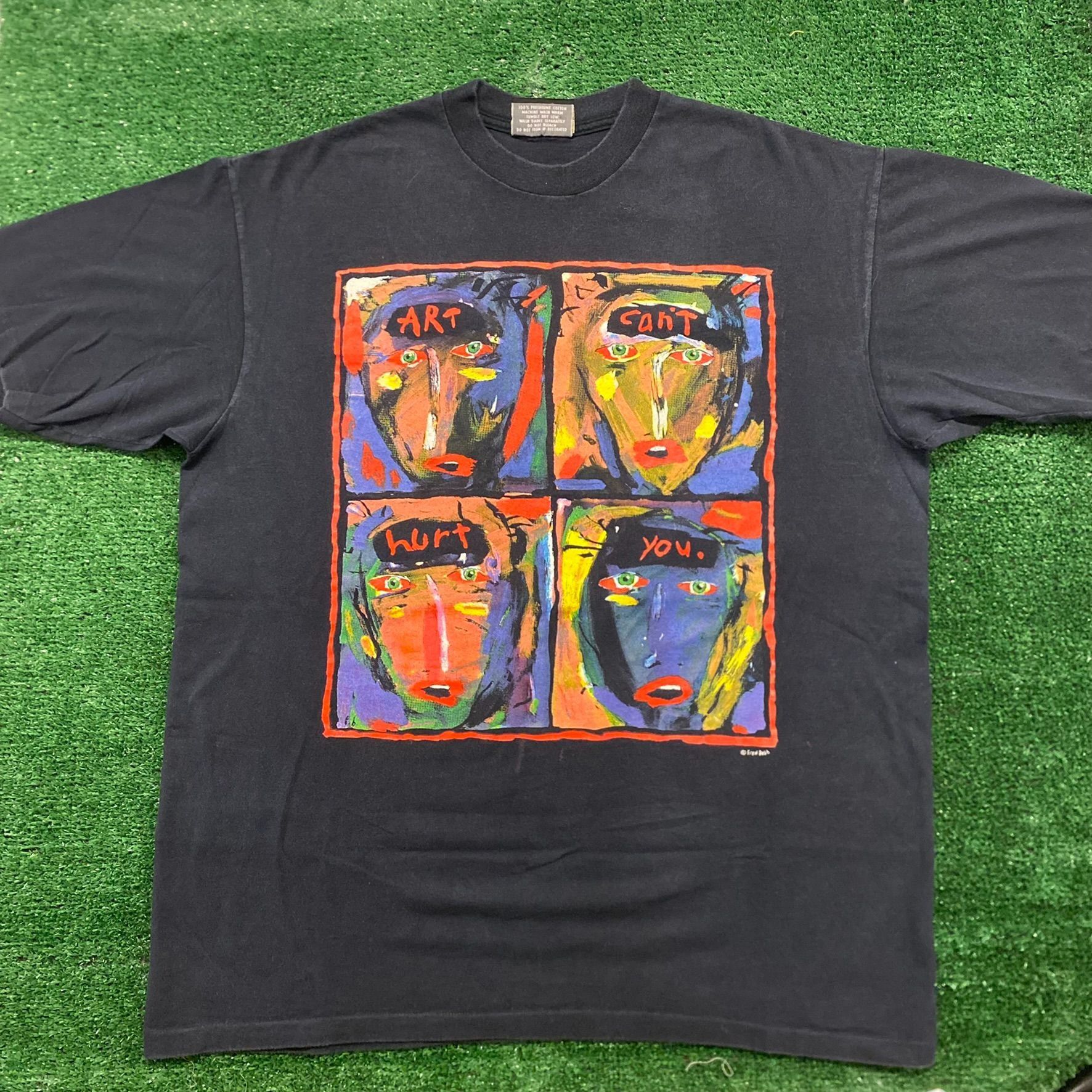 Vintage Vintage 90s Baggy Fred Babb Art Can't Hurt Painting T-Shirt Size US XL / EU 56 / 4 - 1 Thumbnail