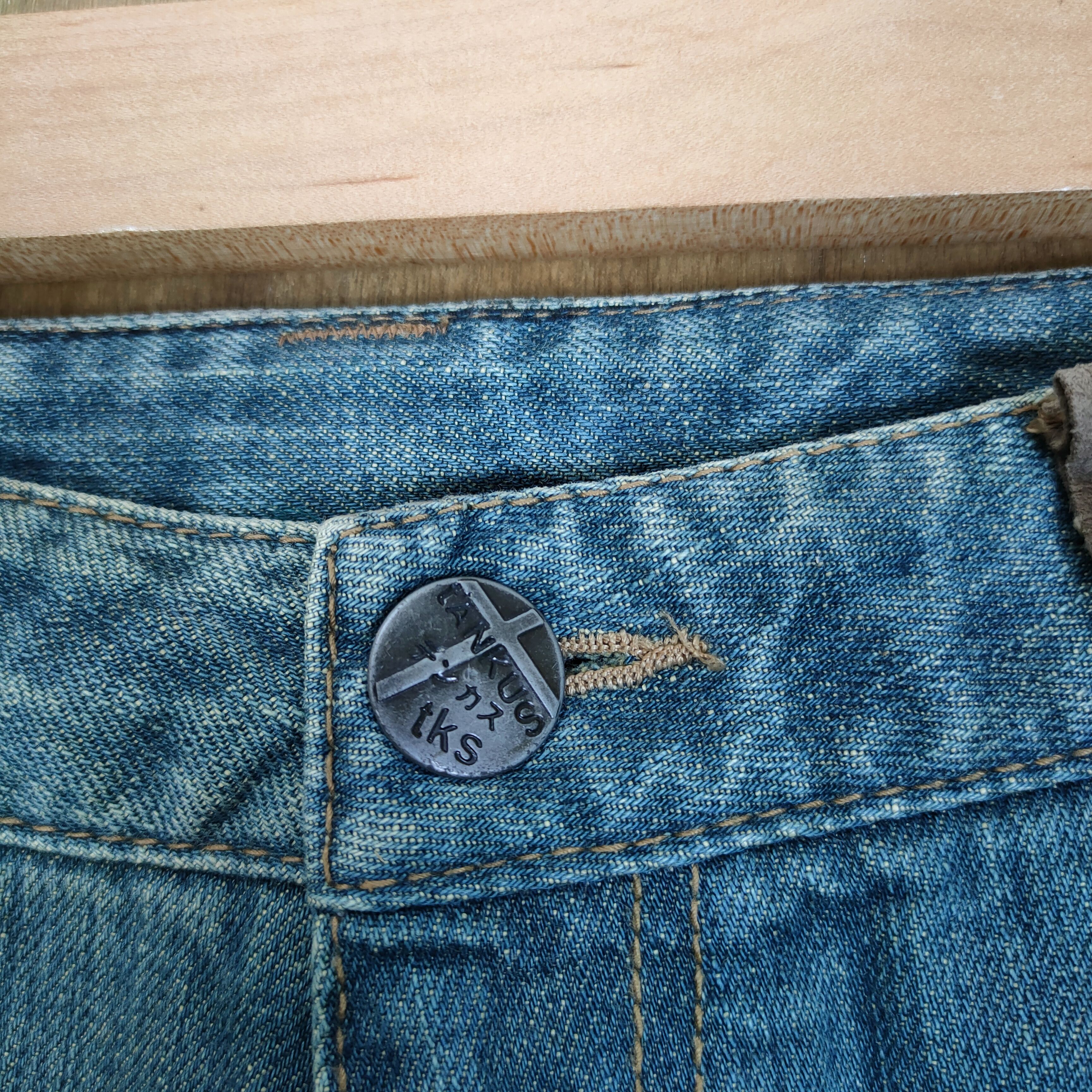 Japanese Brand VINTAGE TKS DENIM FLOWER JEANS FLARE CARGO PANTS Size US 29 - 12 Thumbnail