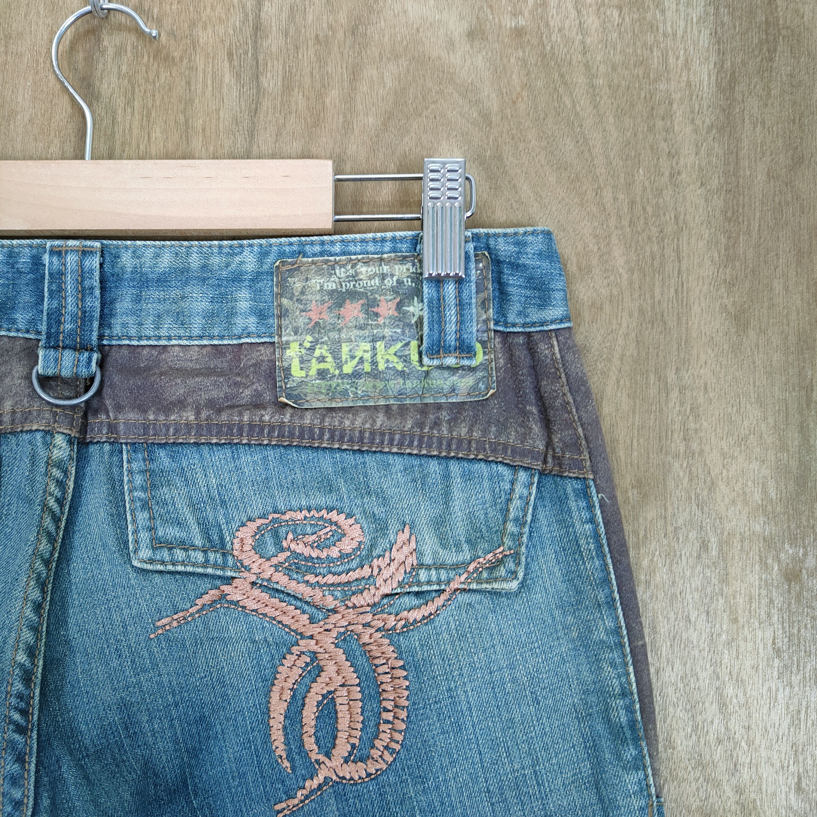 Japanese Brand VINTAGE TKS DENIM FLOWER JEANS FLARE CARGO PANTS Size US 29 - 11 Thumbnail