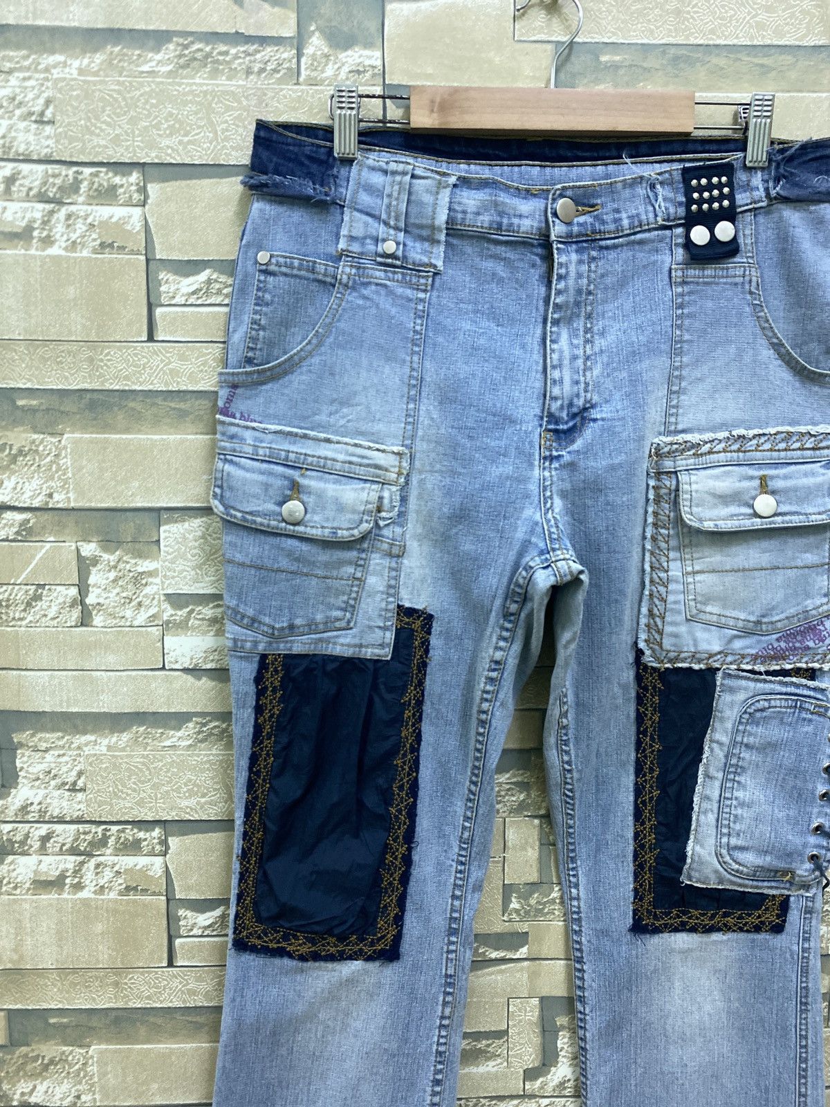 Designer × Japanese Brand ROMABLUE Multipocket Cargo Hybrid Flared stretch Denim Pants Size US 31 - 4 Thumbnail