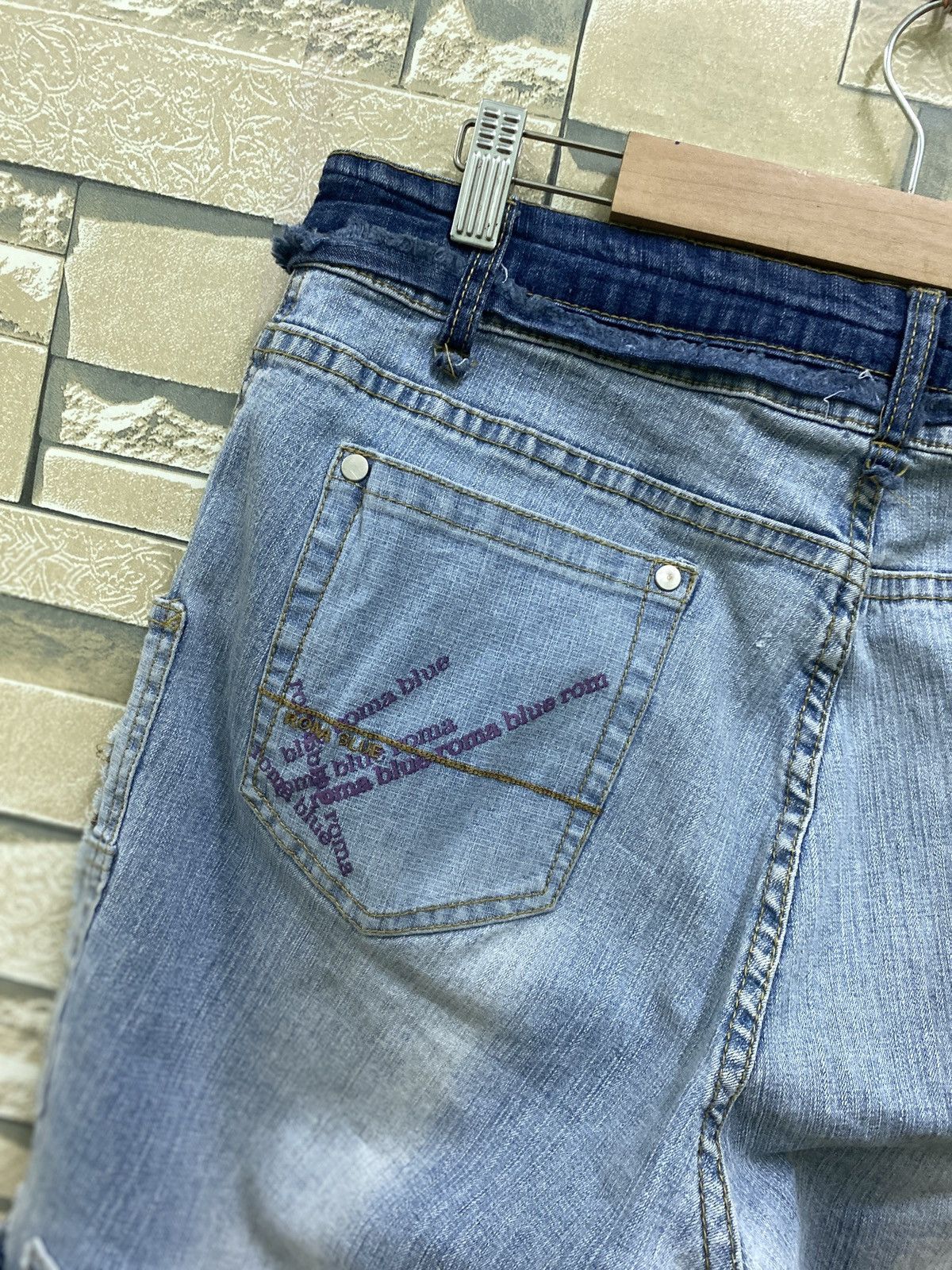 Designer × Japanese Brand ROMABLUE Multipocket Cargo Hybrid Flared stretch Denim Pants Size US 31 - 19 Thumbnail