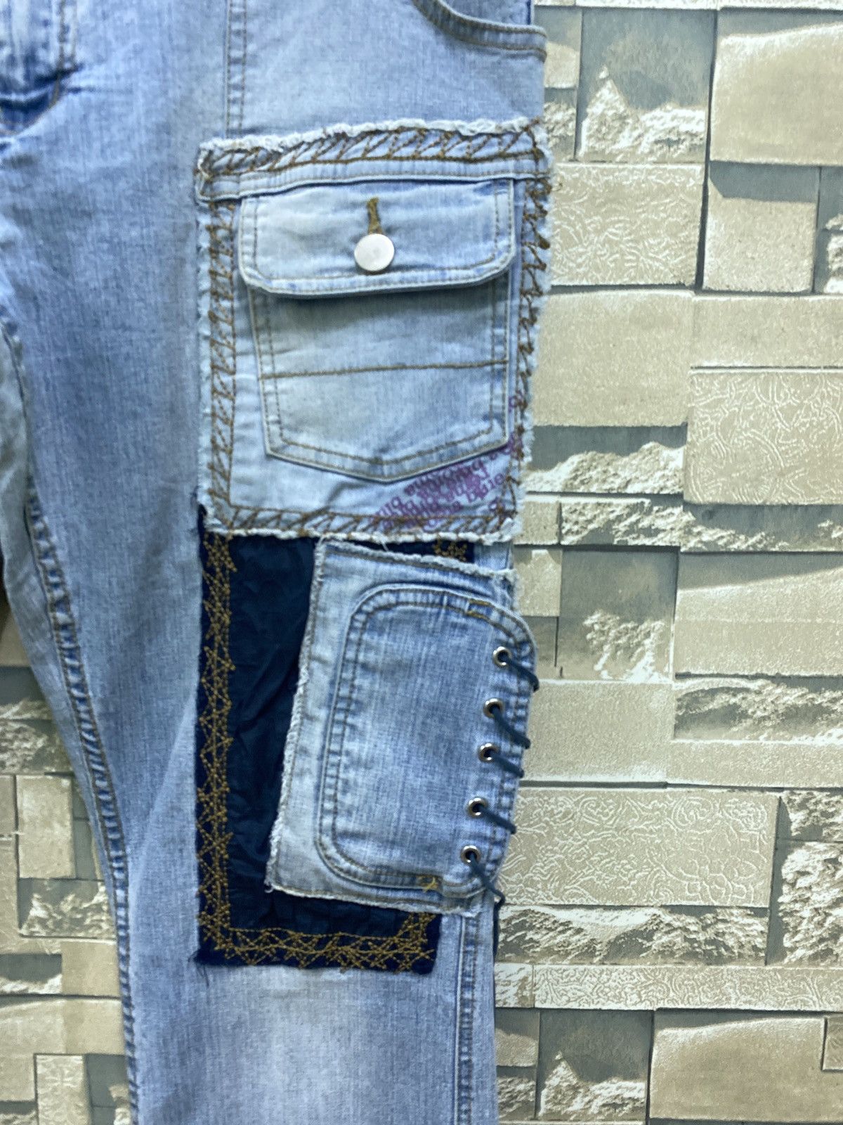 Designer × Japanese Brand ROMABLUE Multipocket Cargo Hybrid Flared stretch Denim Pants Size US 31 - 9 Thumbnail