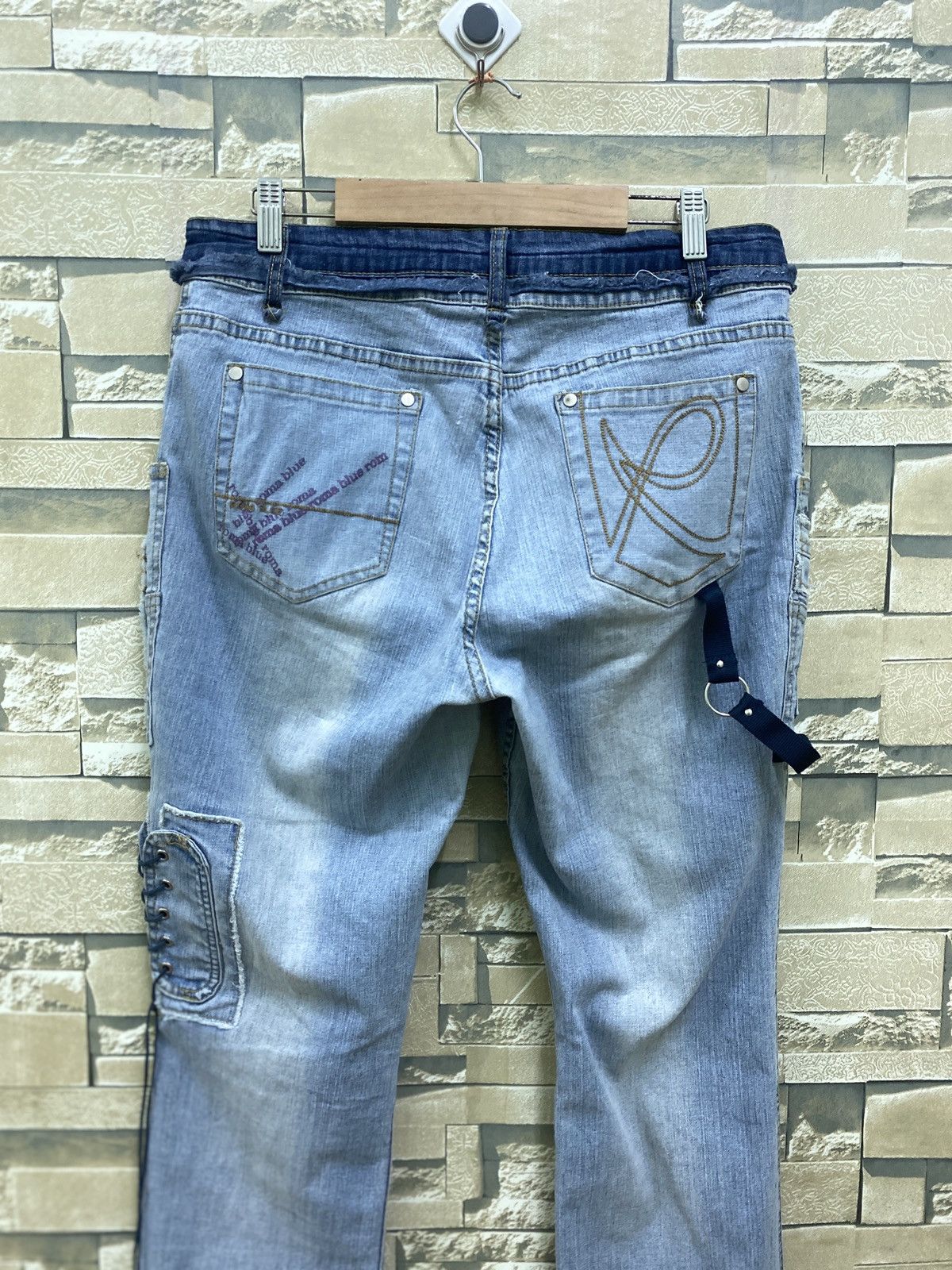 Designer × Japanese Brand ROMABLUE Multipocket Cargo Hybrid Flared stretch Denim Pants Size US 31 - 12 Thumbnail