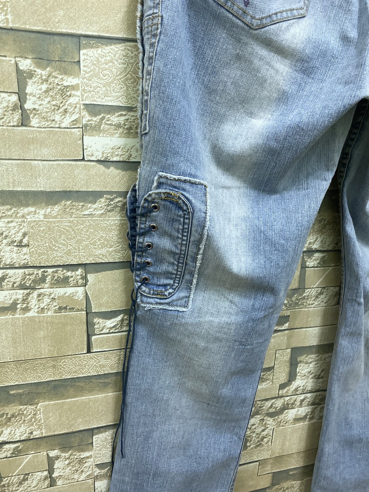 Designer × Japanese Brand ROMABLUE Multipocket Cargo Hybrid Flared stretch Denim Pants Size US 31 - 18 Thumbnail