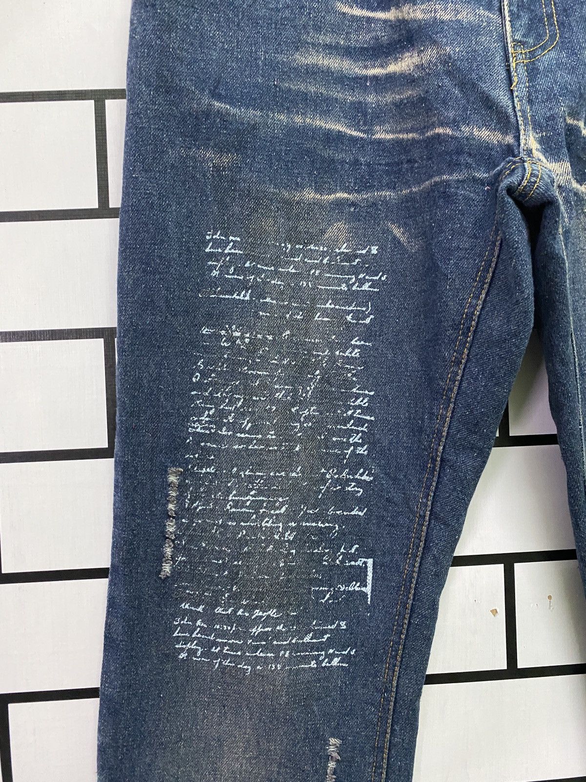 In The Attic × Japanese Brand × Vintage VINTAGE IN THE ATTIC POEM DISTRESSED DENIM Size US 32 / EU 48 - 4 Thumbnail