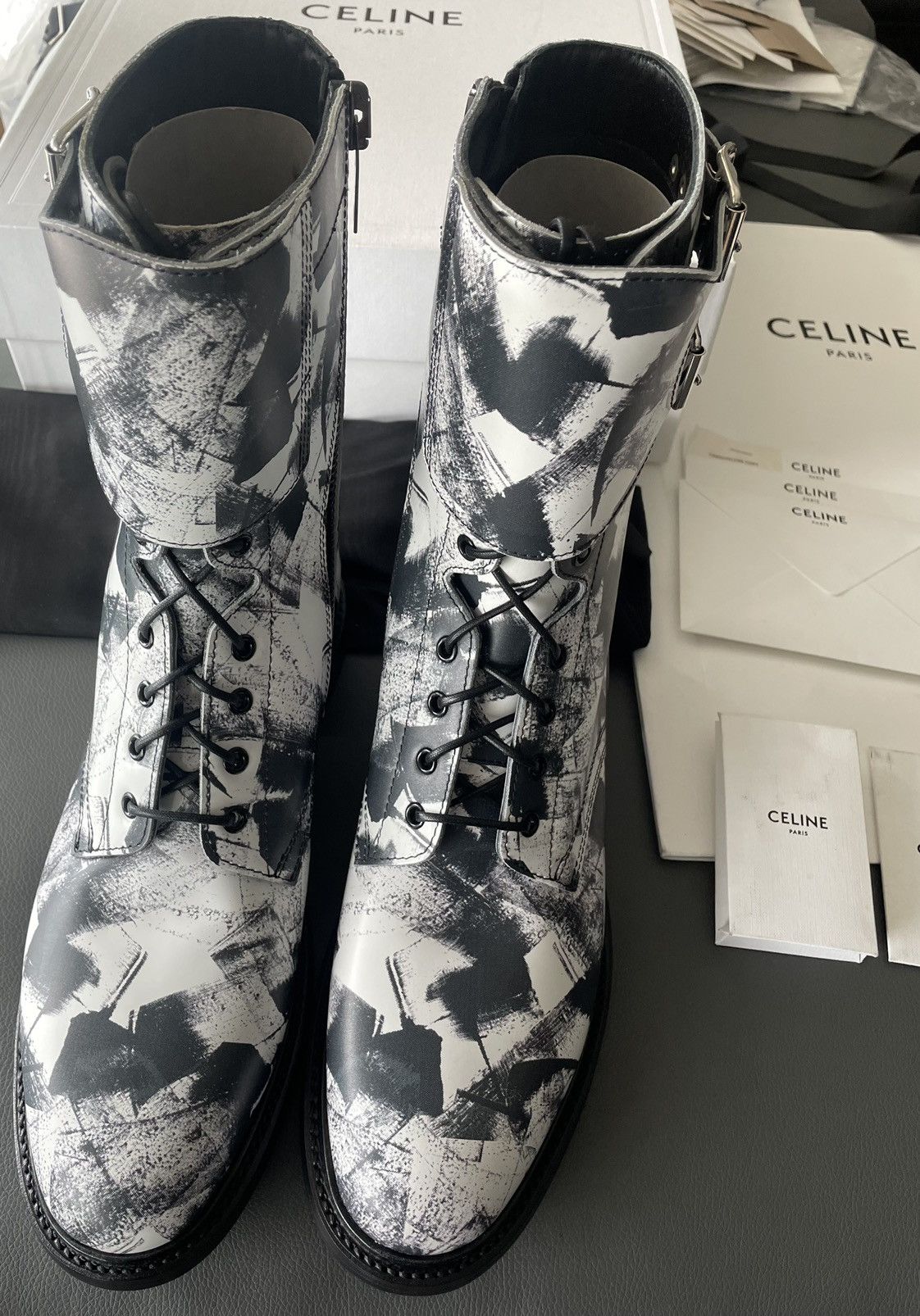 Celine × Hedi Slimane $2k Rare Limited Super Hedi Runway Brand New Ranger Boots Size US 10.5 / EU 43-44 - 3 Thumbnail
