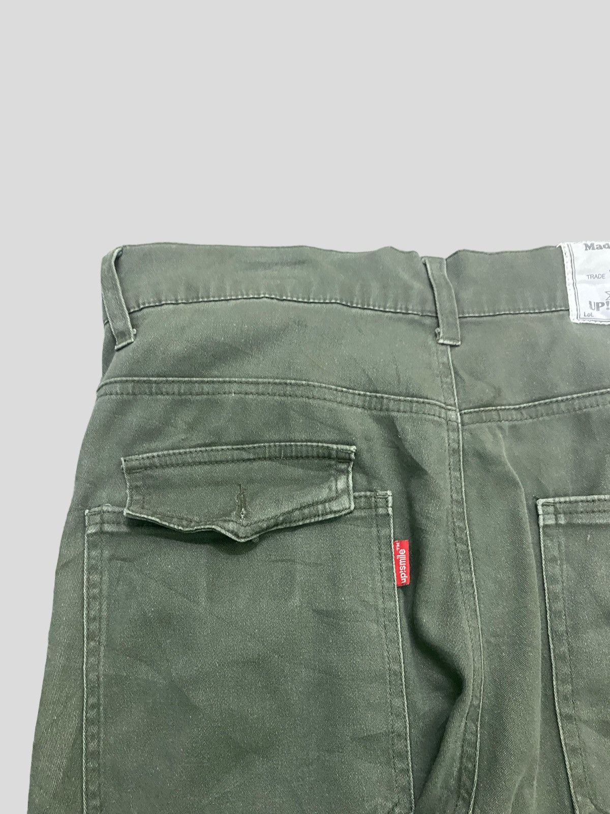 Japanese Brand FAMOUS UP SMILE 😛 SMILEY EMBROIDERED GREEN FADED PANT Size US 29 - 11 Thumbnail